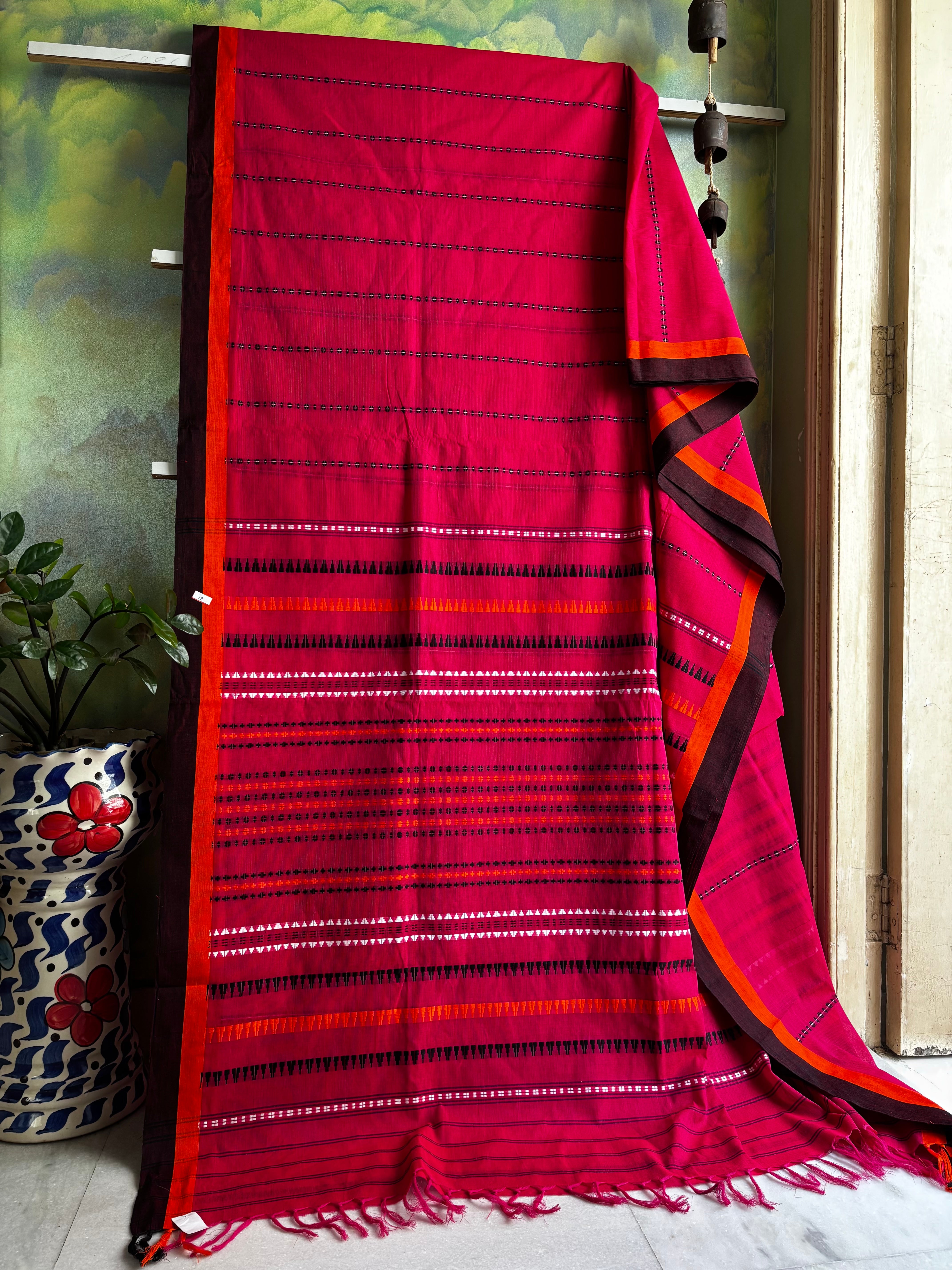Handwoven Dual Toned Begampuri Cotton Saree