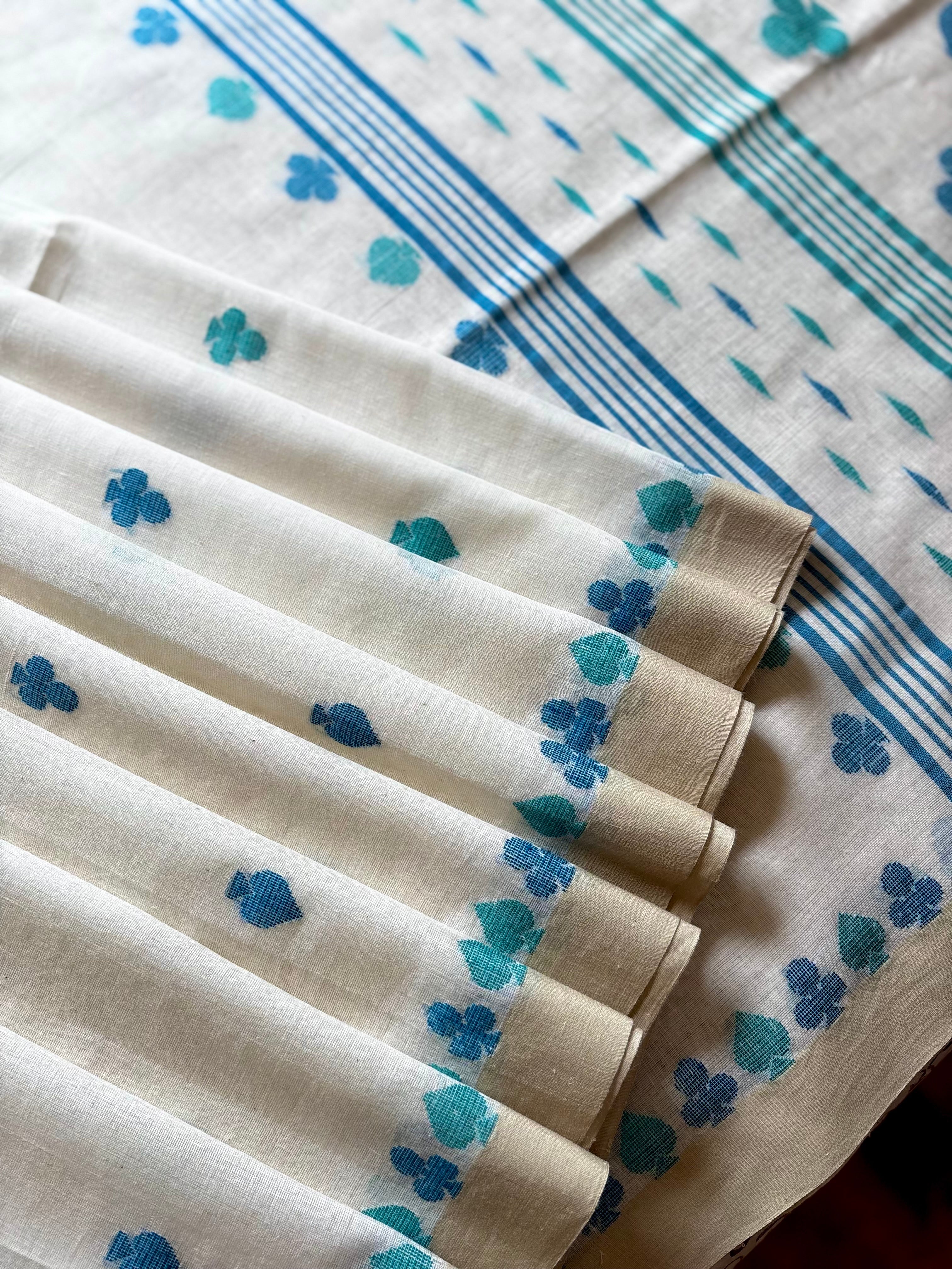 Handwoven Offwhite Cotton Jamdani