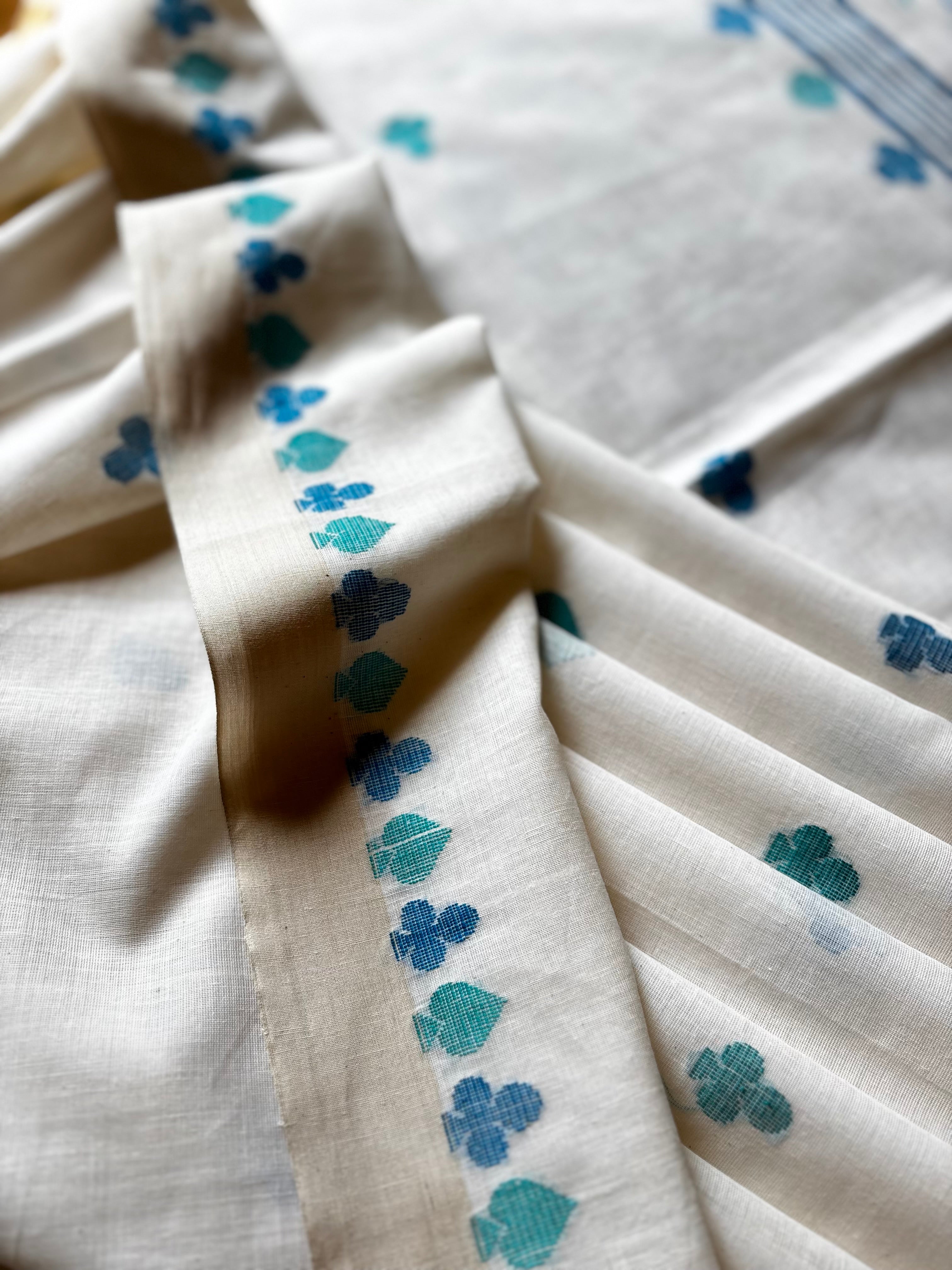 Handwoven Offwhite Cotton Jamdani