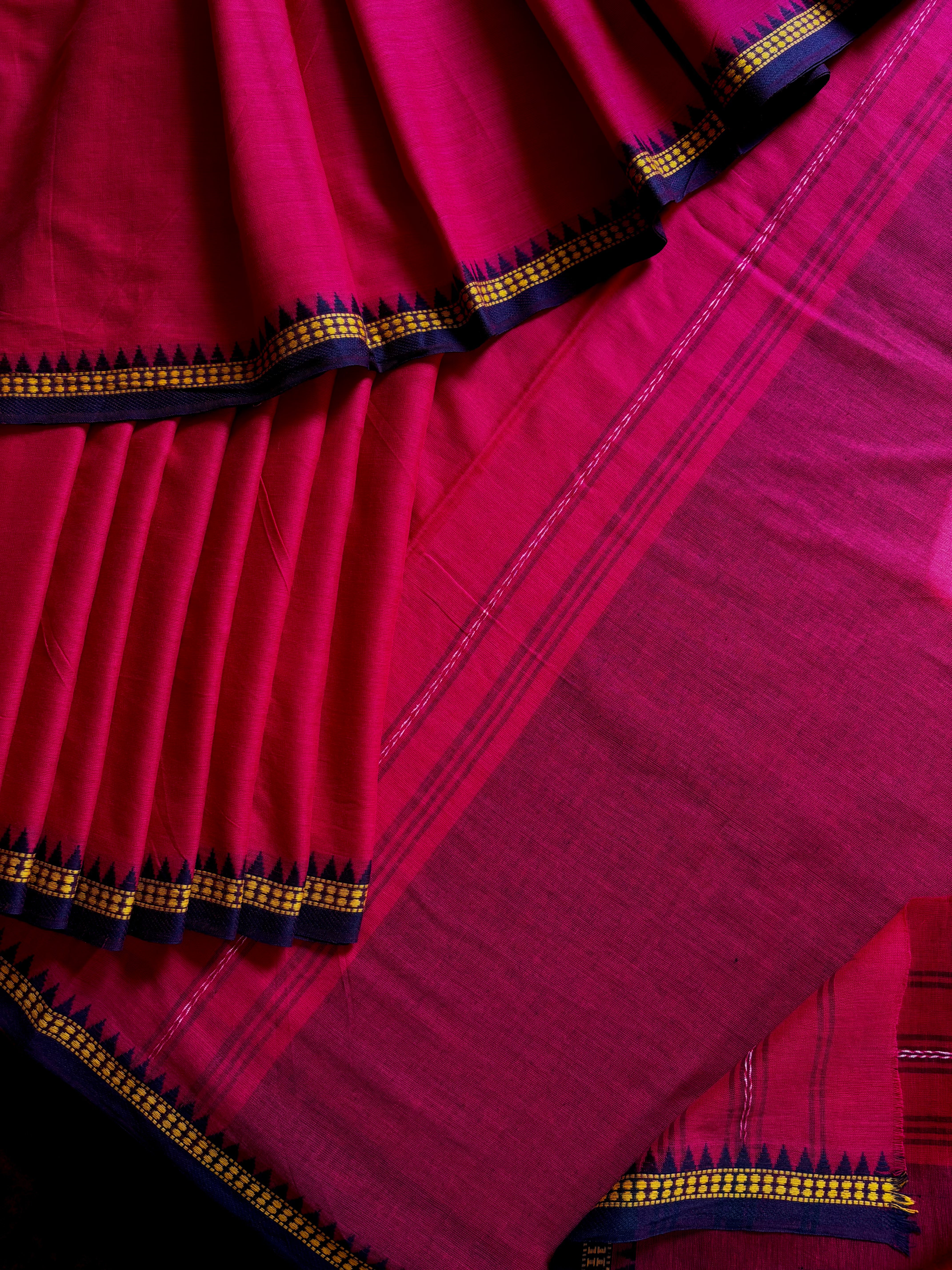 Handwoven Red Colour Dhonekhali Cotton Saree