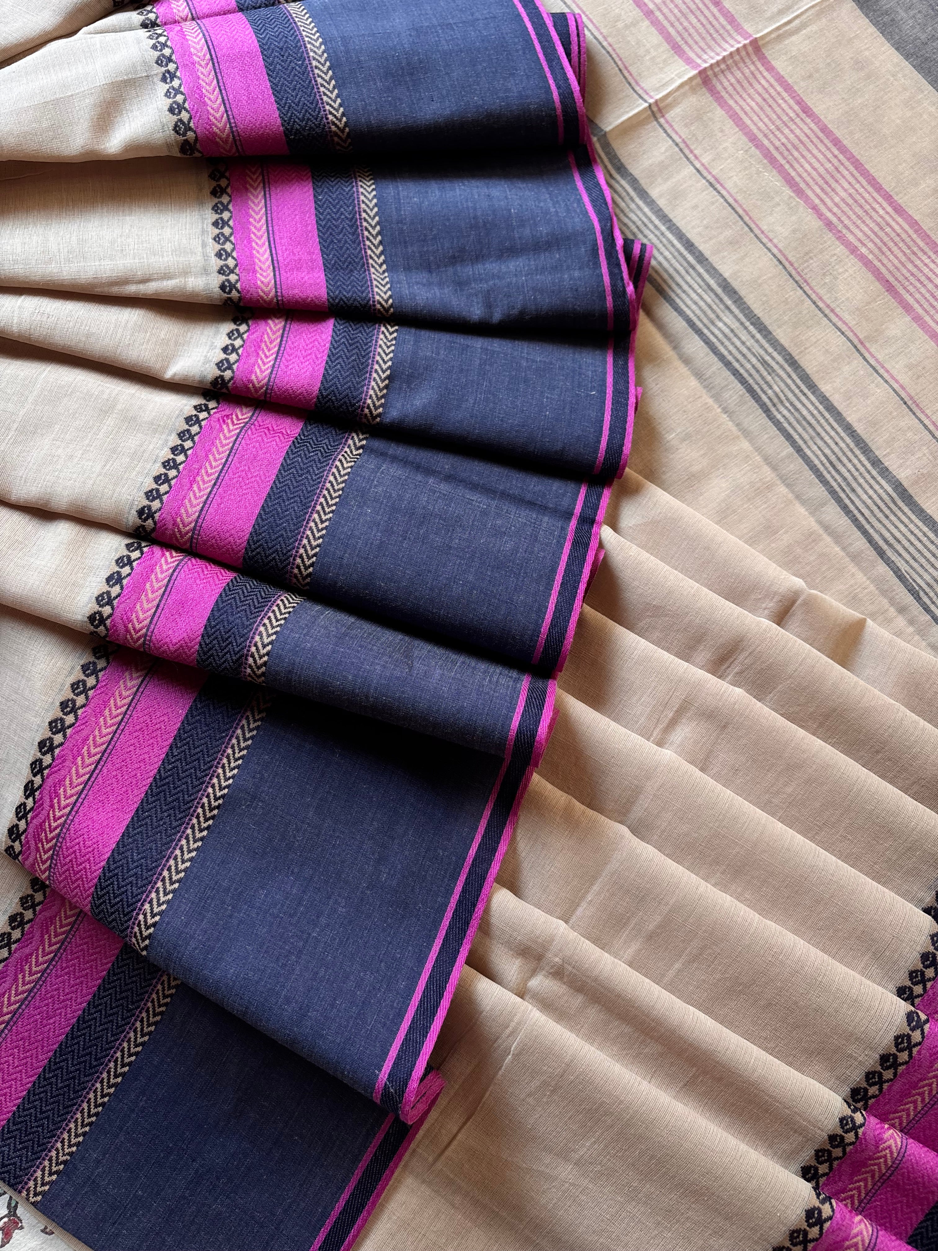 Handwoven Beige Colour Phulia Cotton Saree