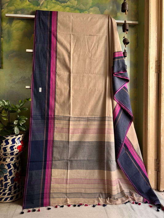 Handwoven Beige Colour Phulia Cotton Saree