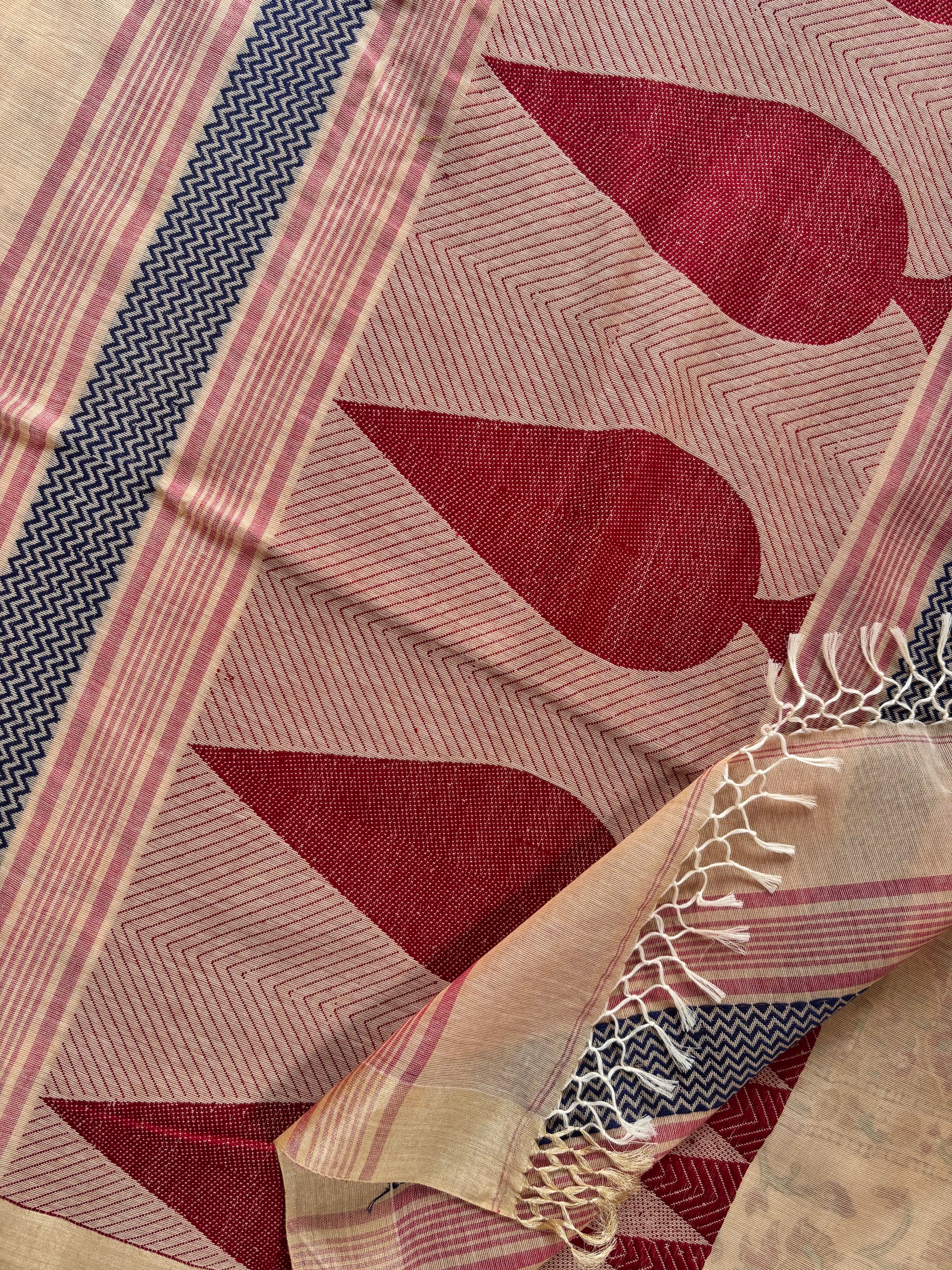 Handwoven Beige Colour Phulia Cotton Saree