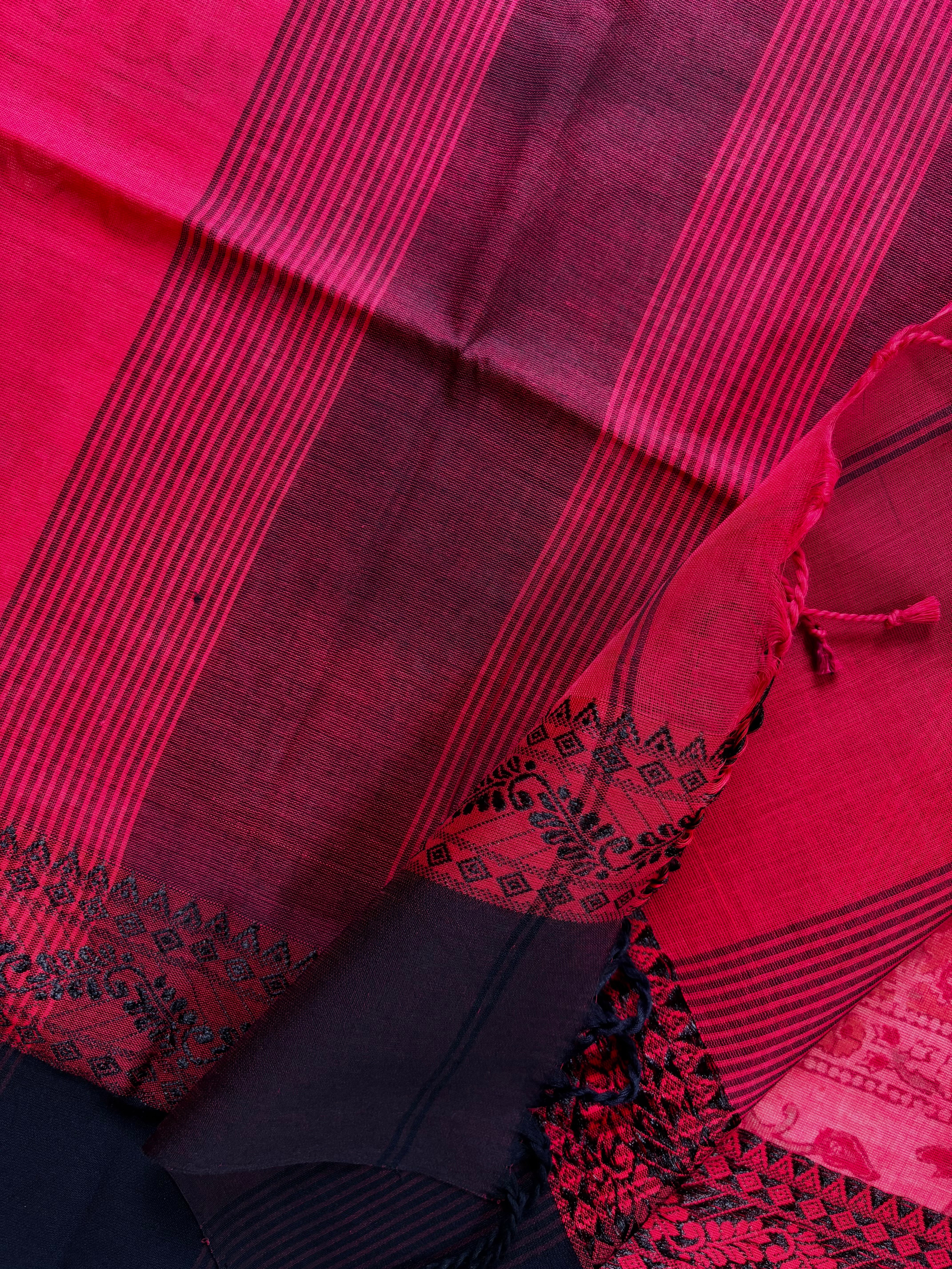 Handwoven Red Colour Phulia Cotton Saree