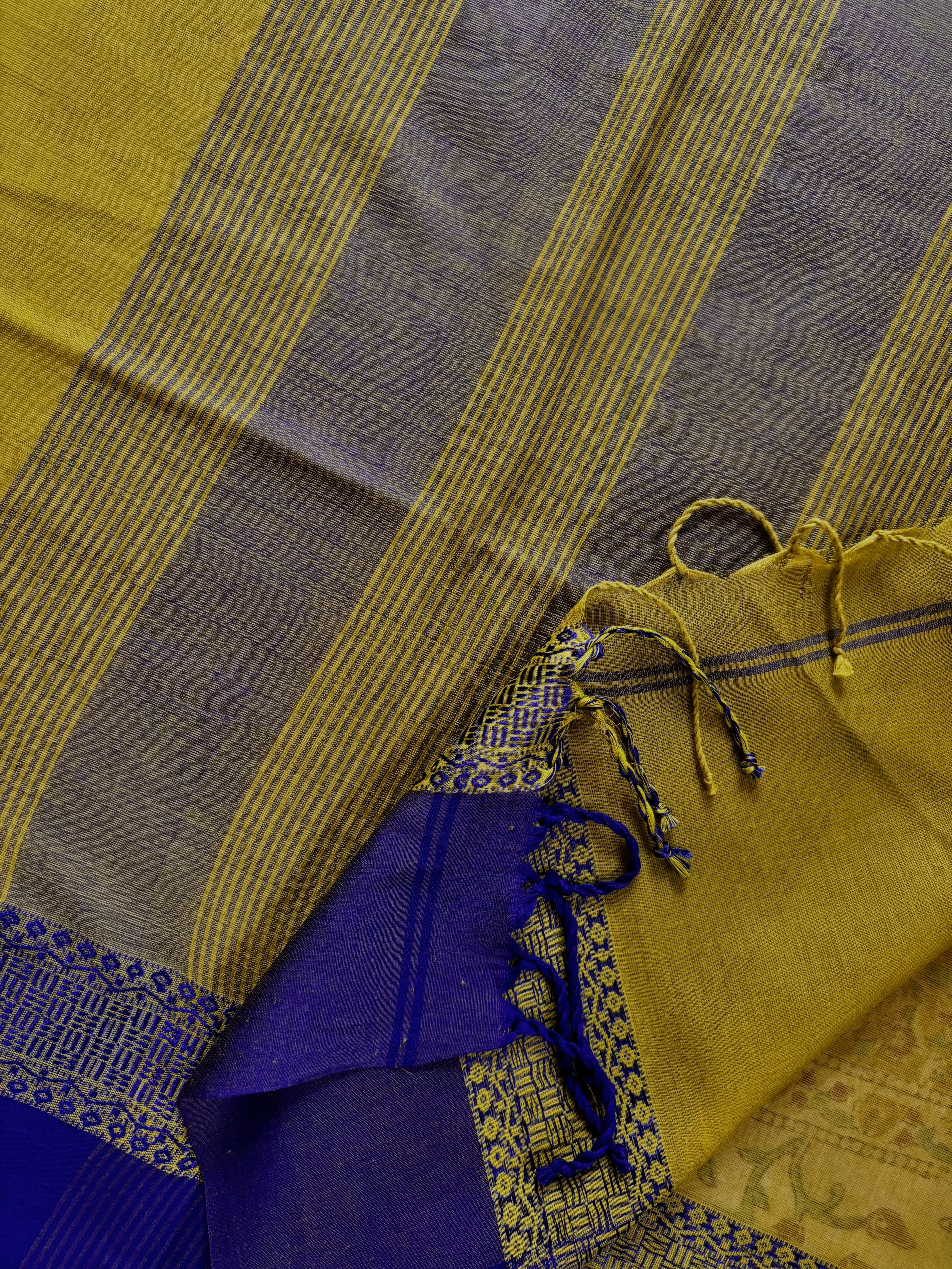 Handwoven Green Colour Phulia Cotton Saree