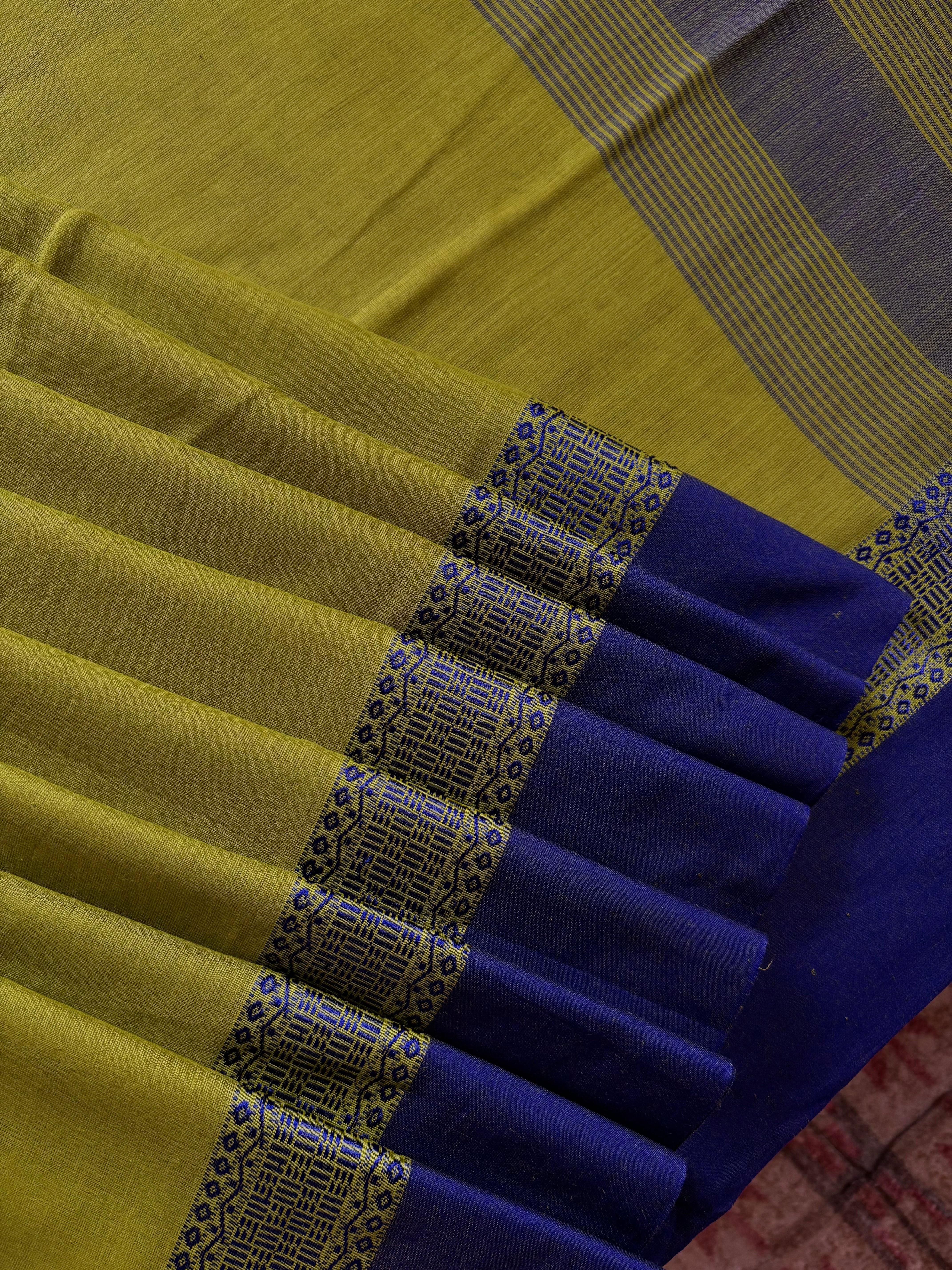 Handwoven Green Colour Phulia Cotton Saree