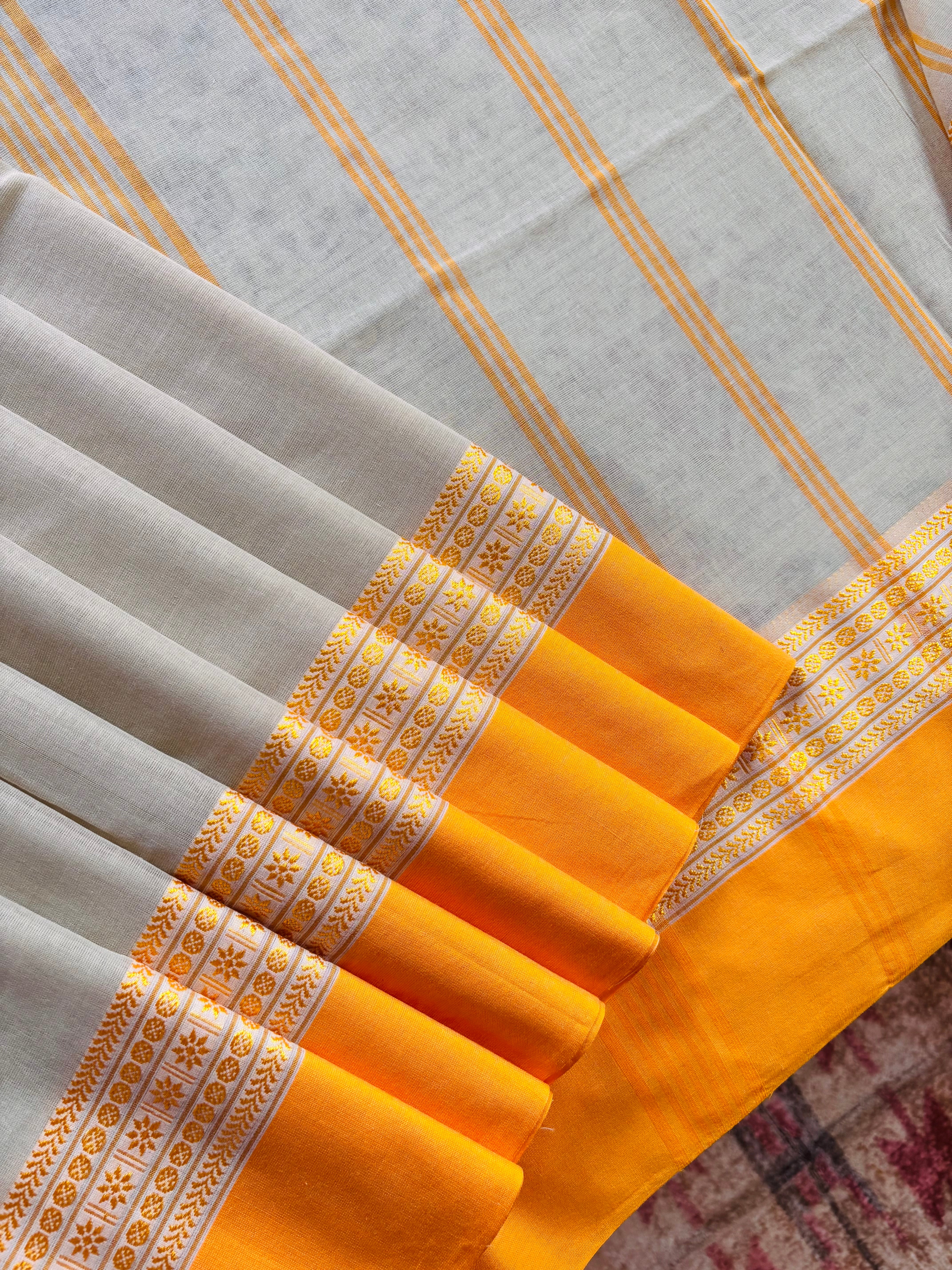 Handwoven Beige Colour Phulia Cotton Saree