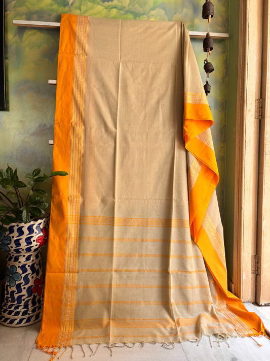 Handwoven Beige Colour Phulia Cotton Saree