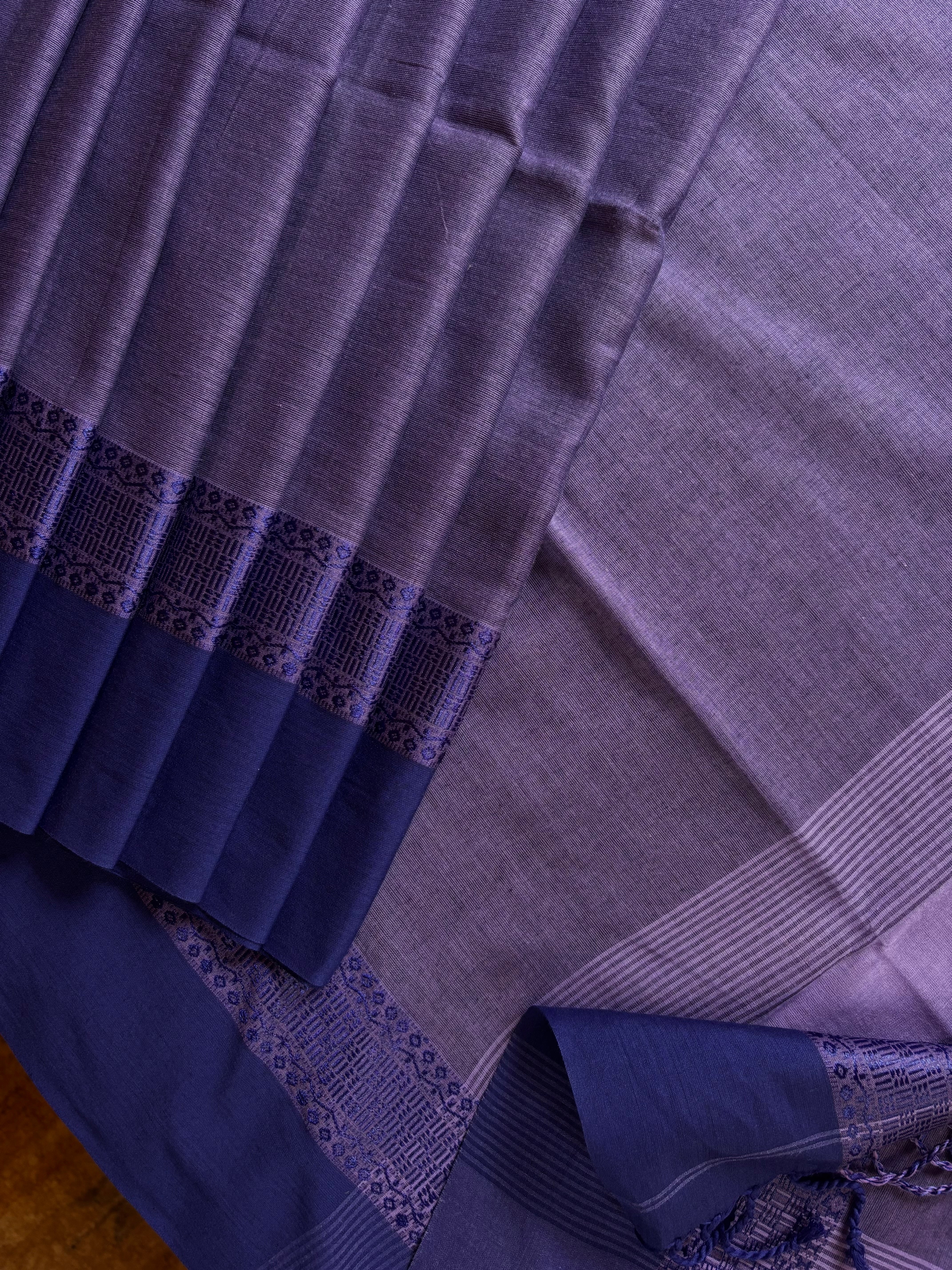 Handwoven Dusty Purple Colour Phulia Cotton Saree