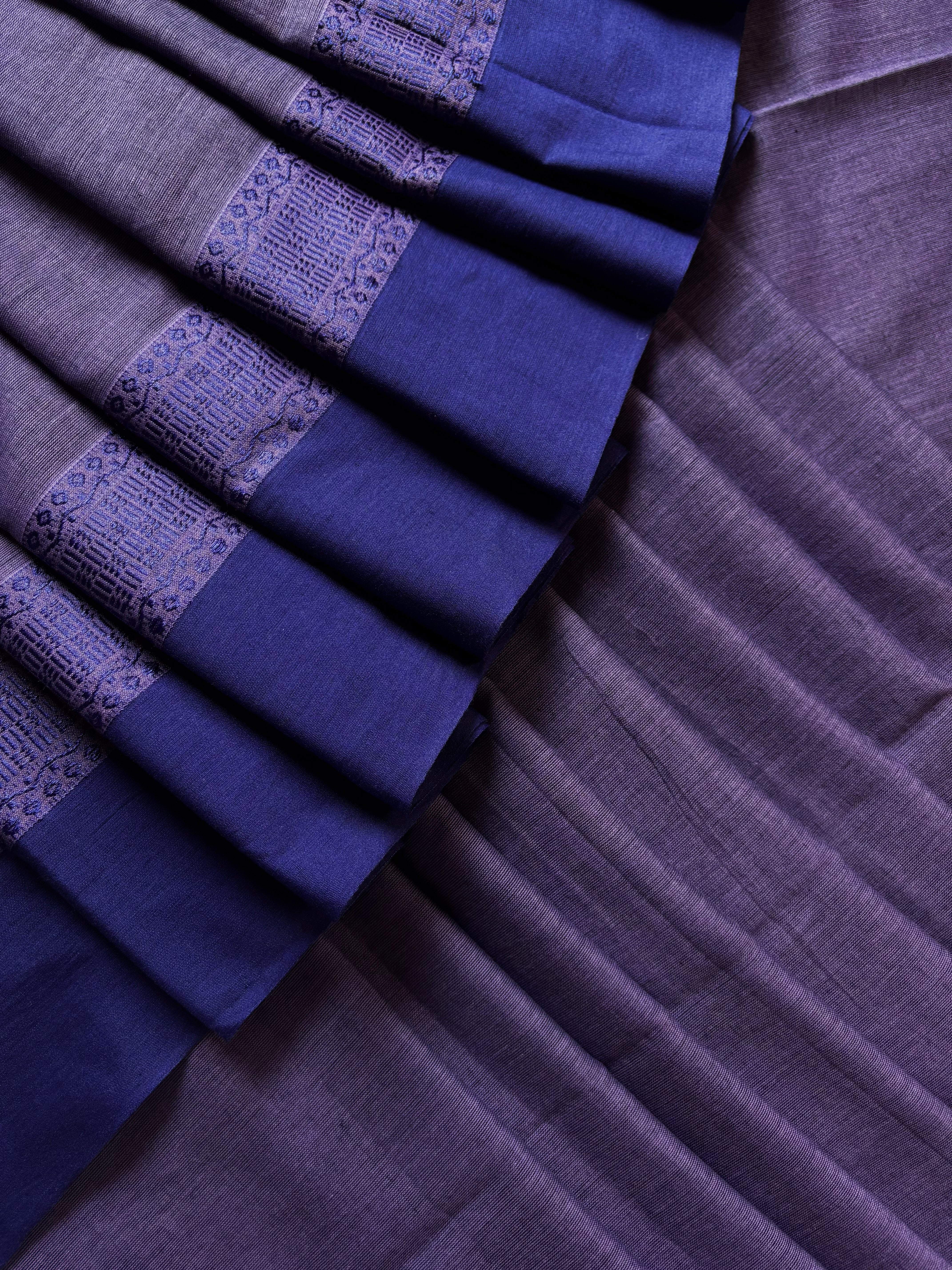 Handwoven Dusty Purple Colour Phulia Cotton Saree