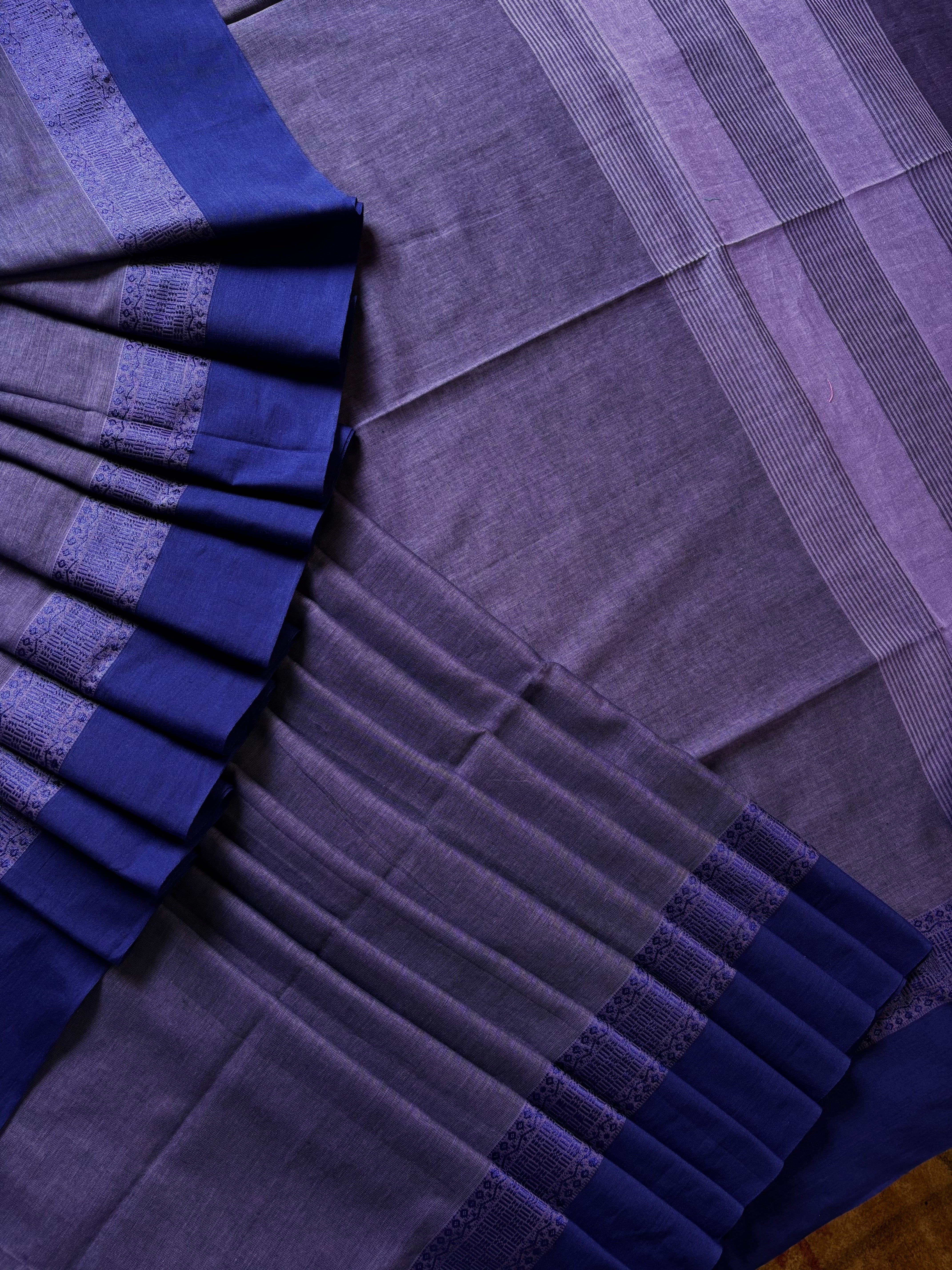 Handwoven Dusty Purple Colour Phulia Cotton Saree