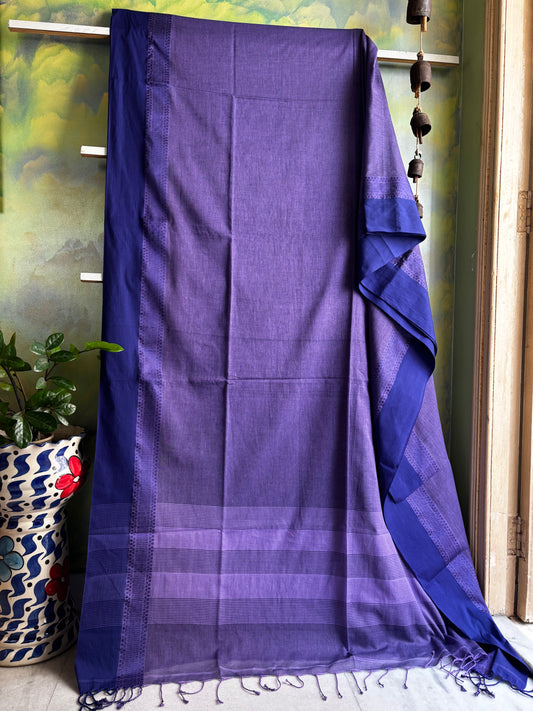 Handwoven Dusty Purple Colour Phulia Cotton Saree