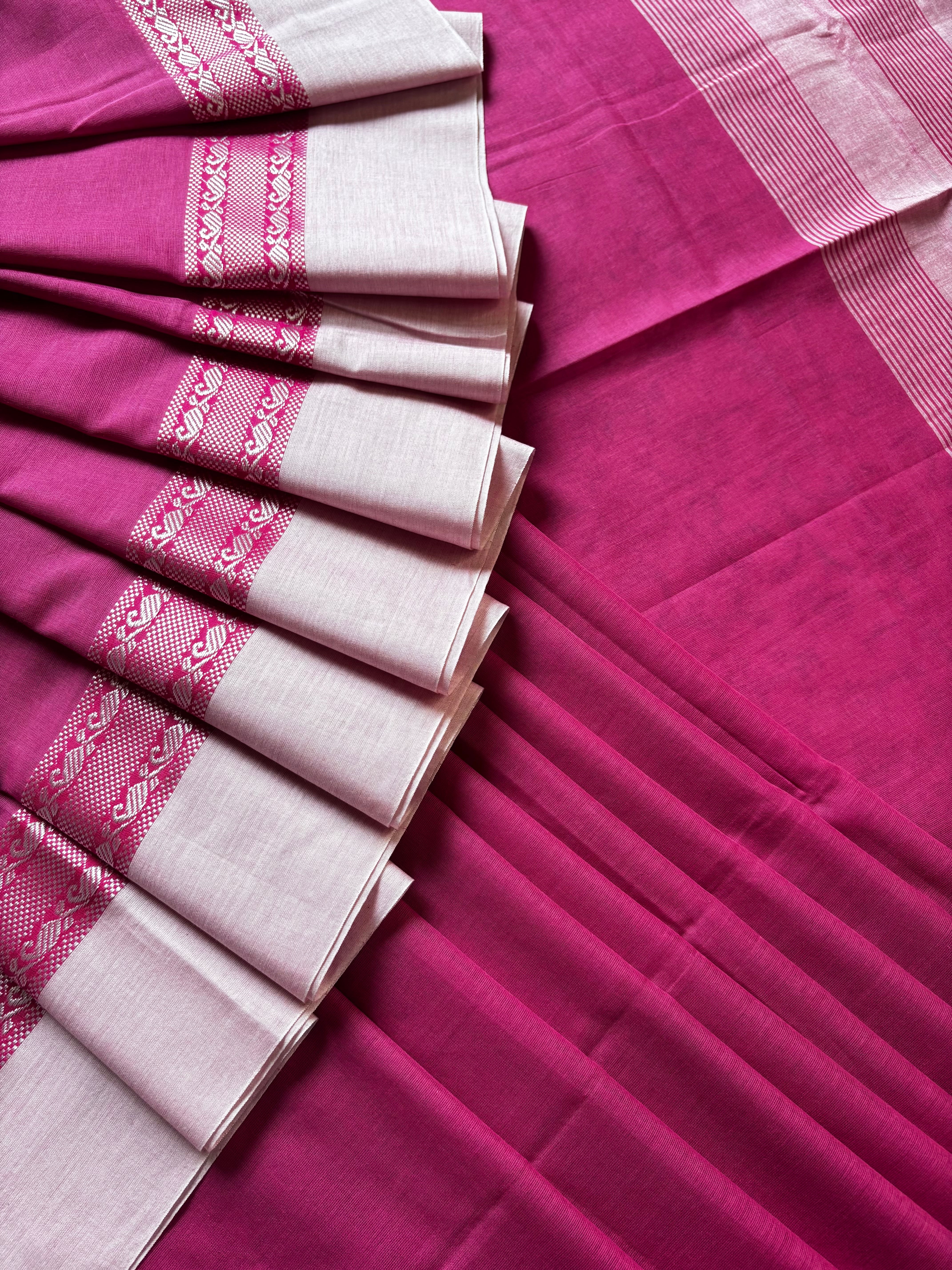 Handwoven Pink Colour Phulia Cotton Saree