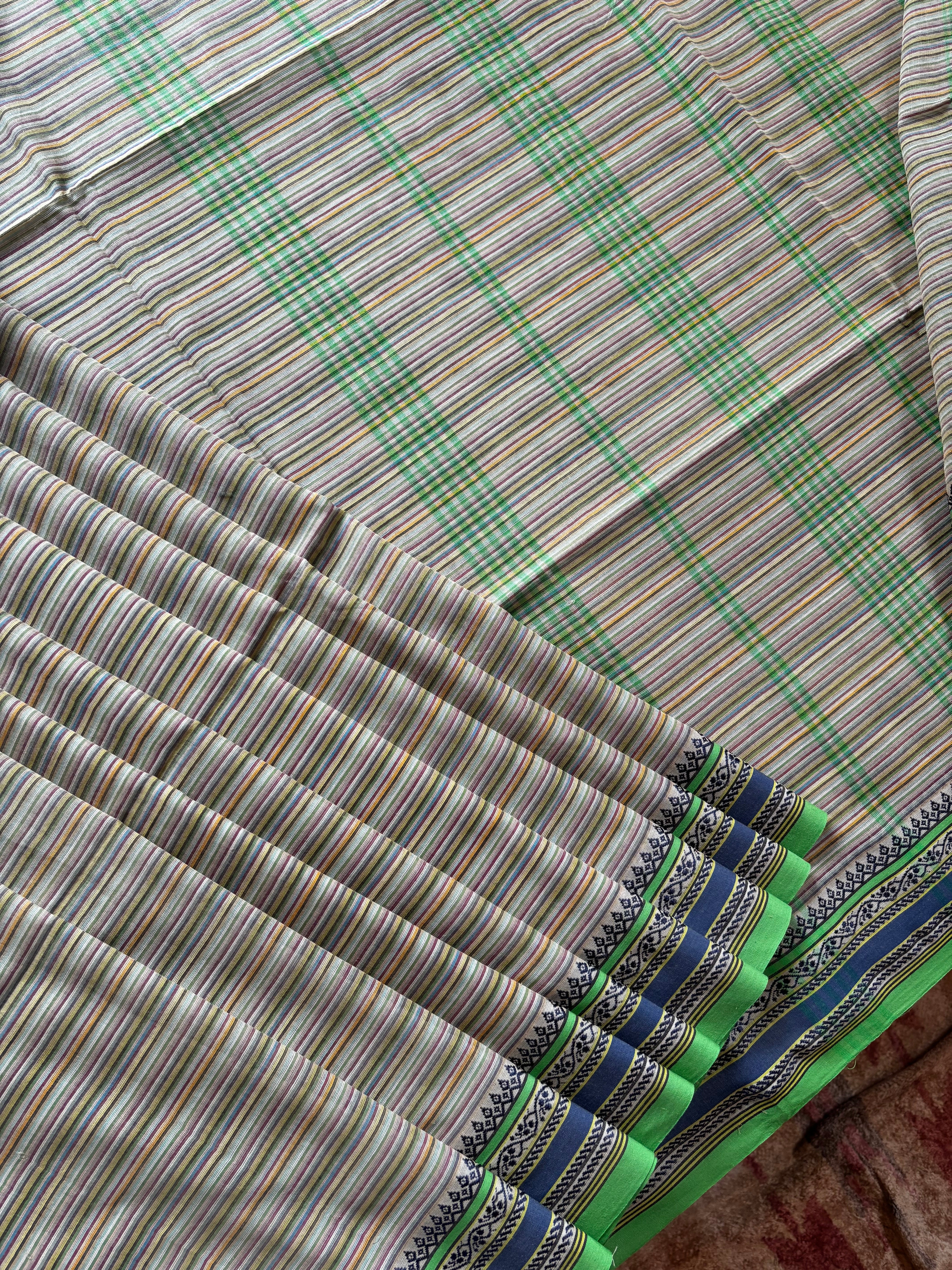 Handwoven Multicolour Striped Phulia Cotton Saree
