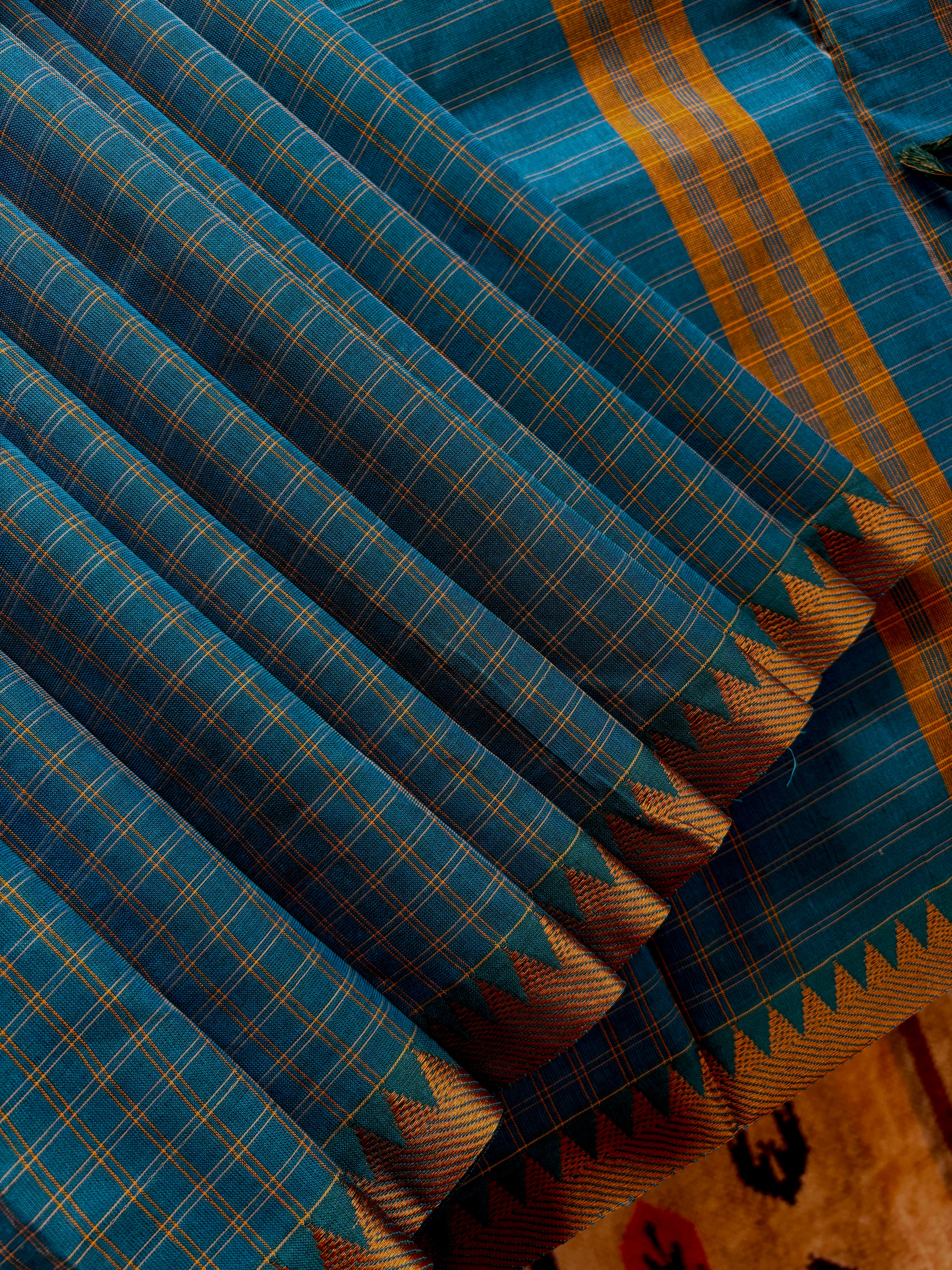 Blue Colour Pure Cotton Kanchi Saree