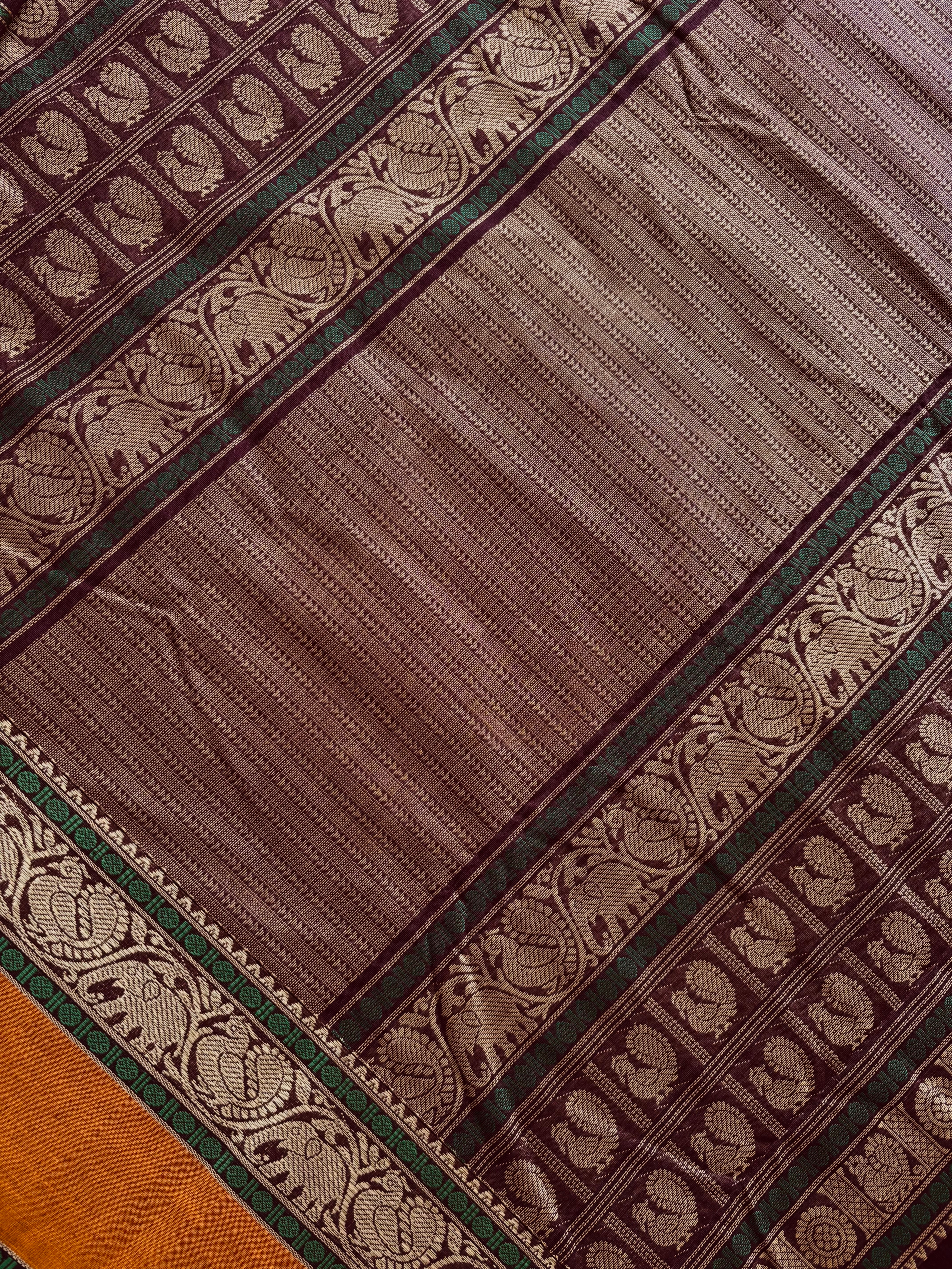 Handwoven Plum Colour Kanchipuram  Aayirum Butta Cotton Saree