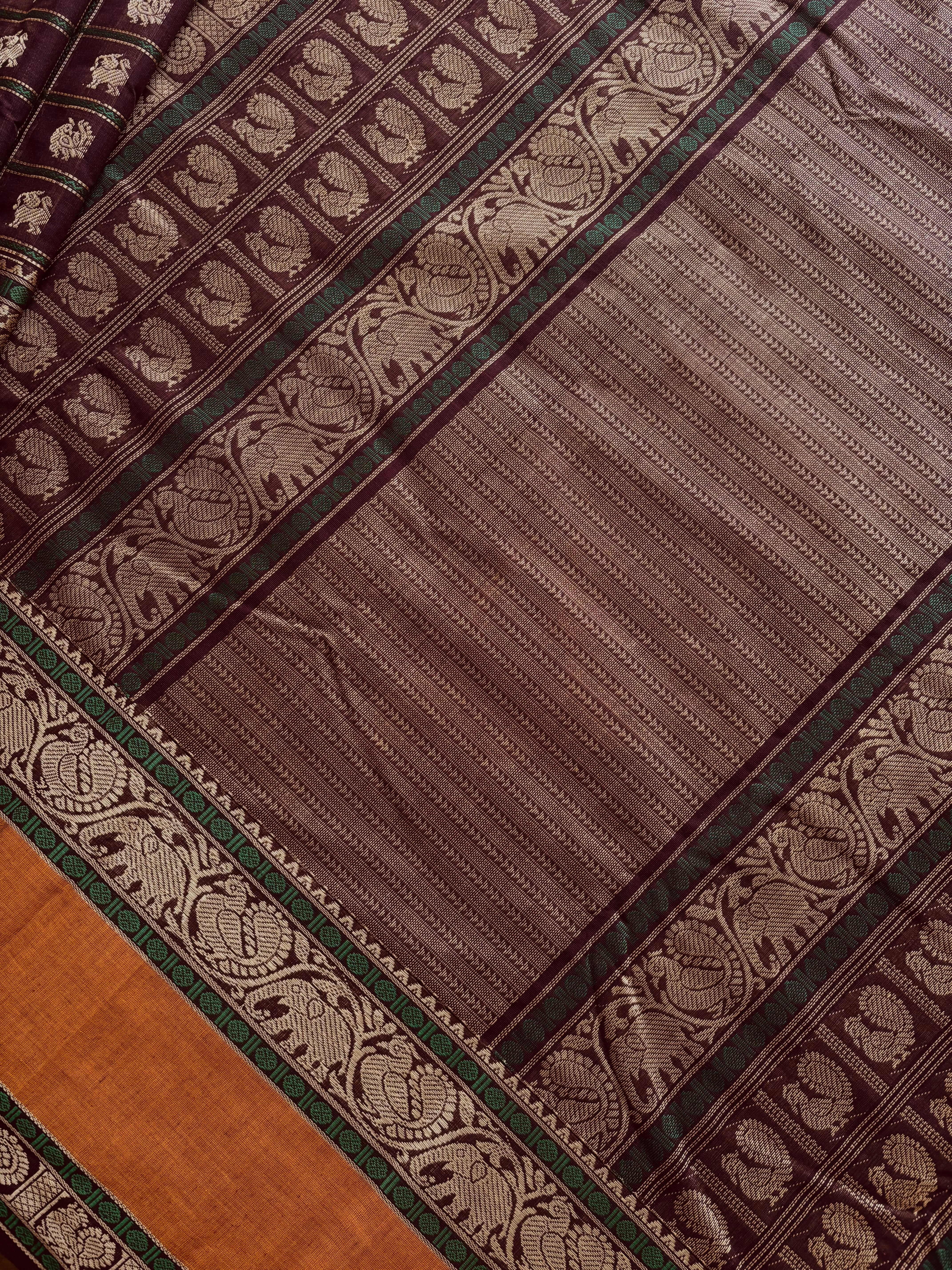 Handwoven Plum Colour Kanchipuram  Aayirum Butta Cotton Saree