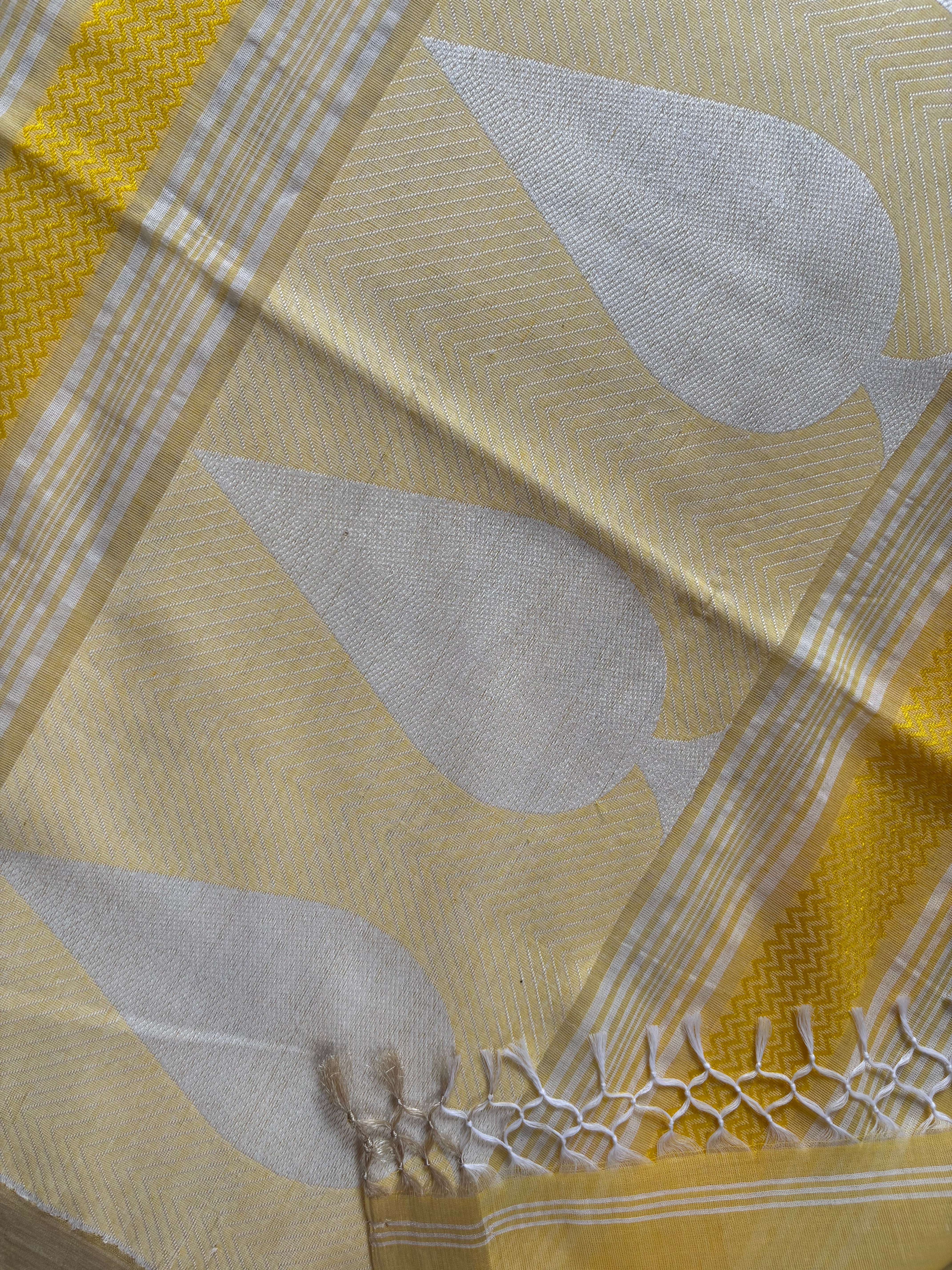 Handwoven Butterscotch Yellow Phulia Cotton Saree