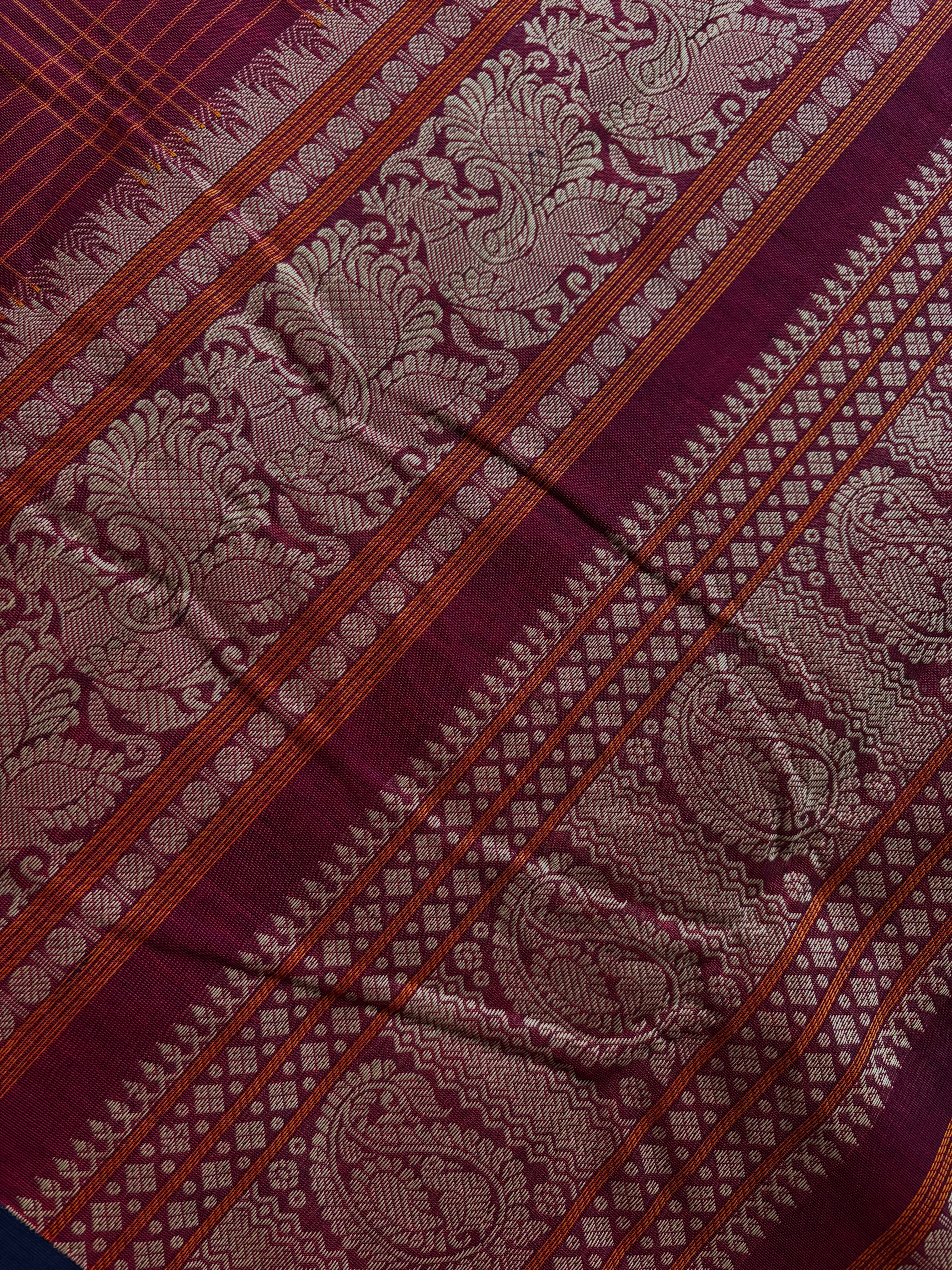 Handwoven Maroon Colour Kanchipuram Cotton Saree