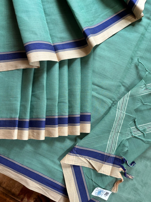 Handwoven Pastel Blue Colour Begampuri Cotton Saree