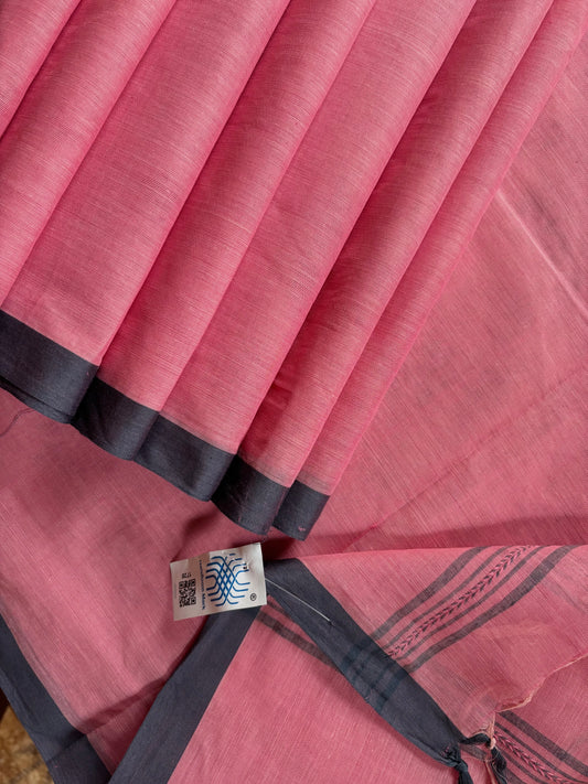 Handwoven Dusty Pink Colour Begampuri Cotton Saree