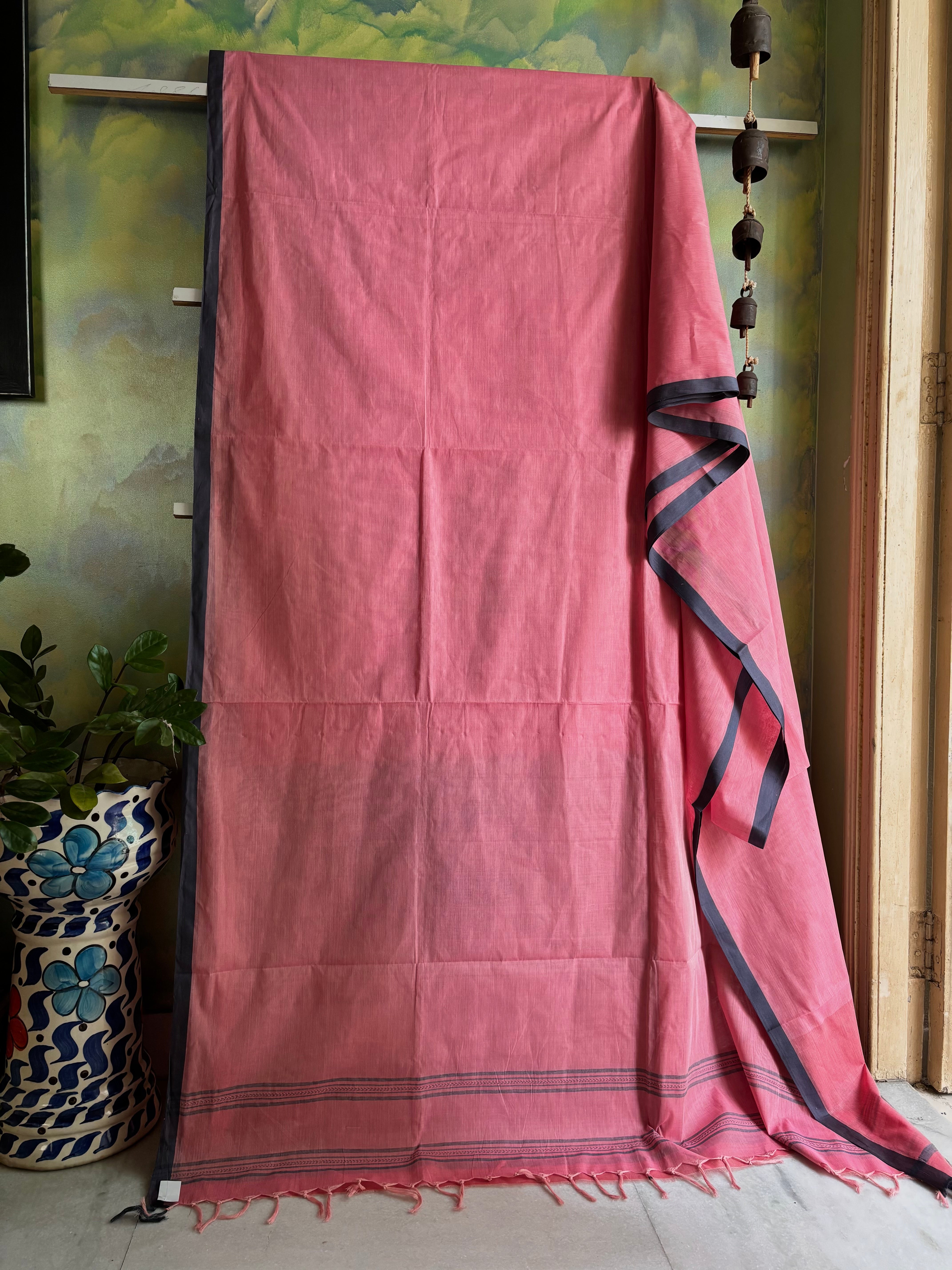 Handwoven Dusty Pink Colour Begampuri Cotton Saree