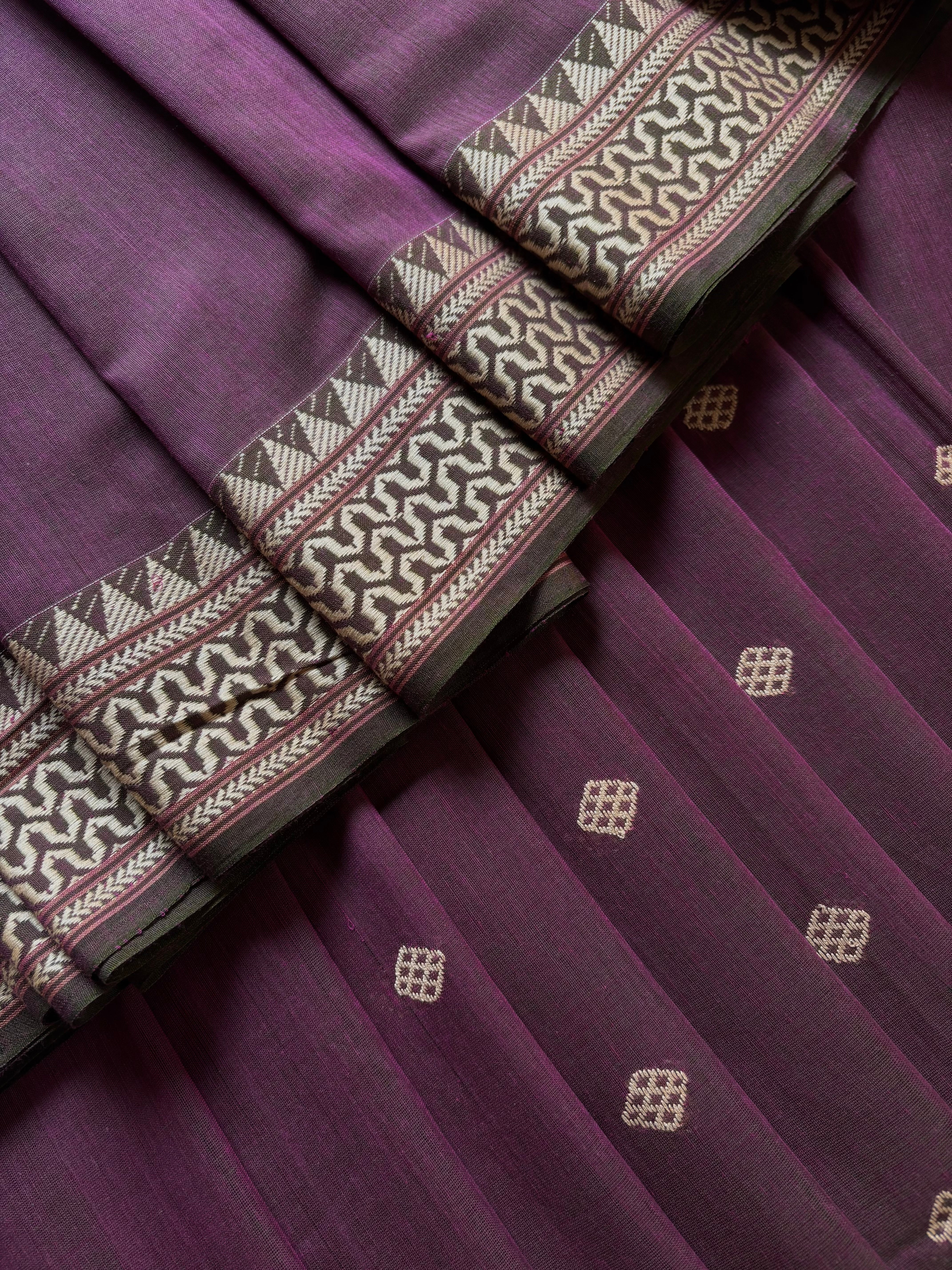 Handwoven Pink Green Dual Toned Phulia Cotton Saree