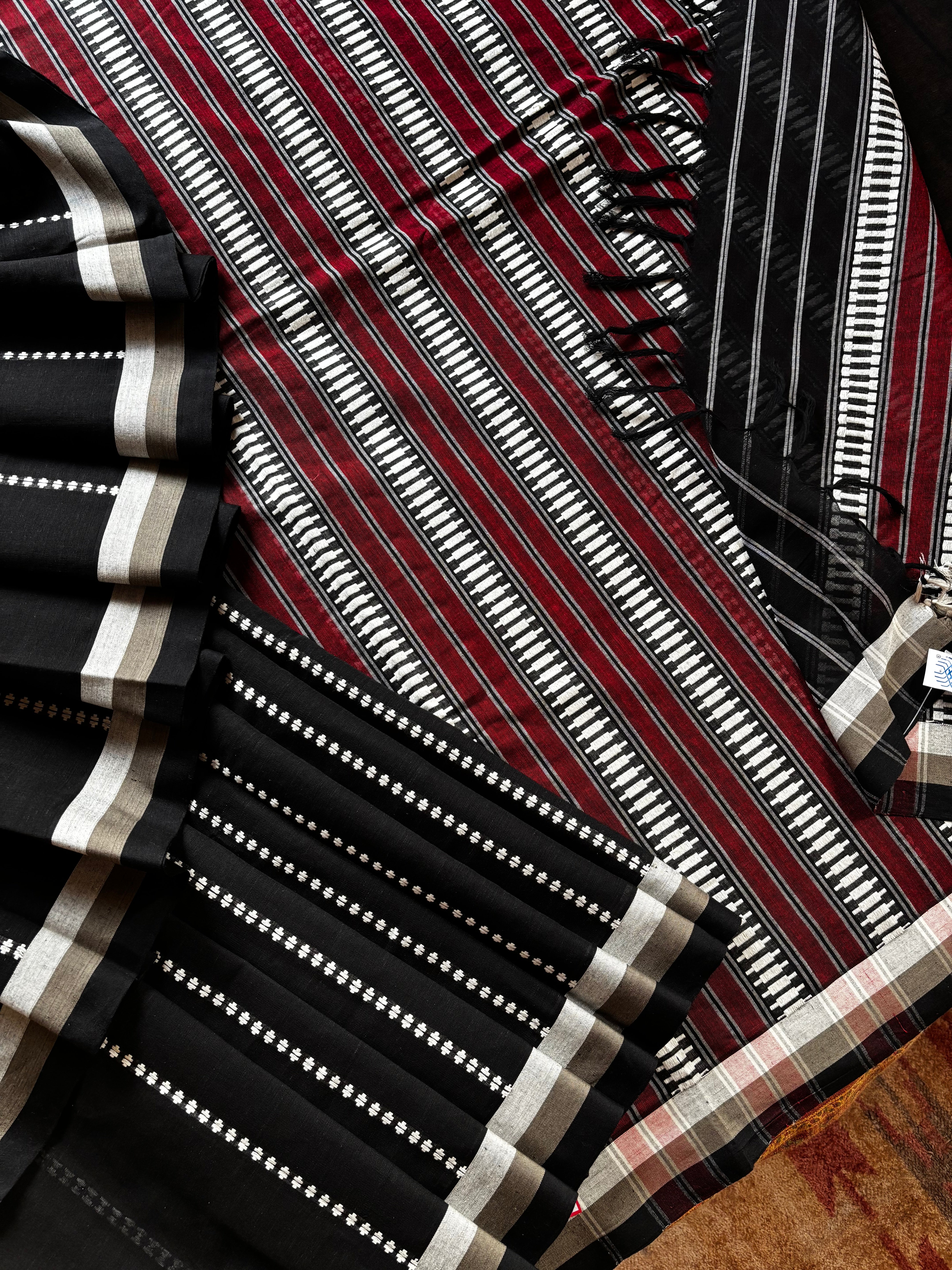Handwoven Black Begampuri Cotton Saree