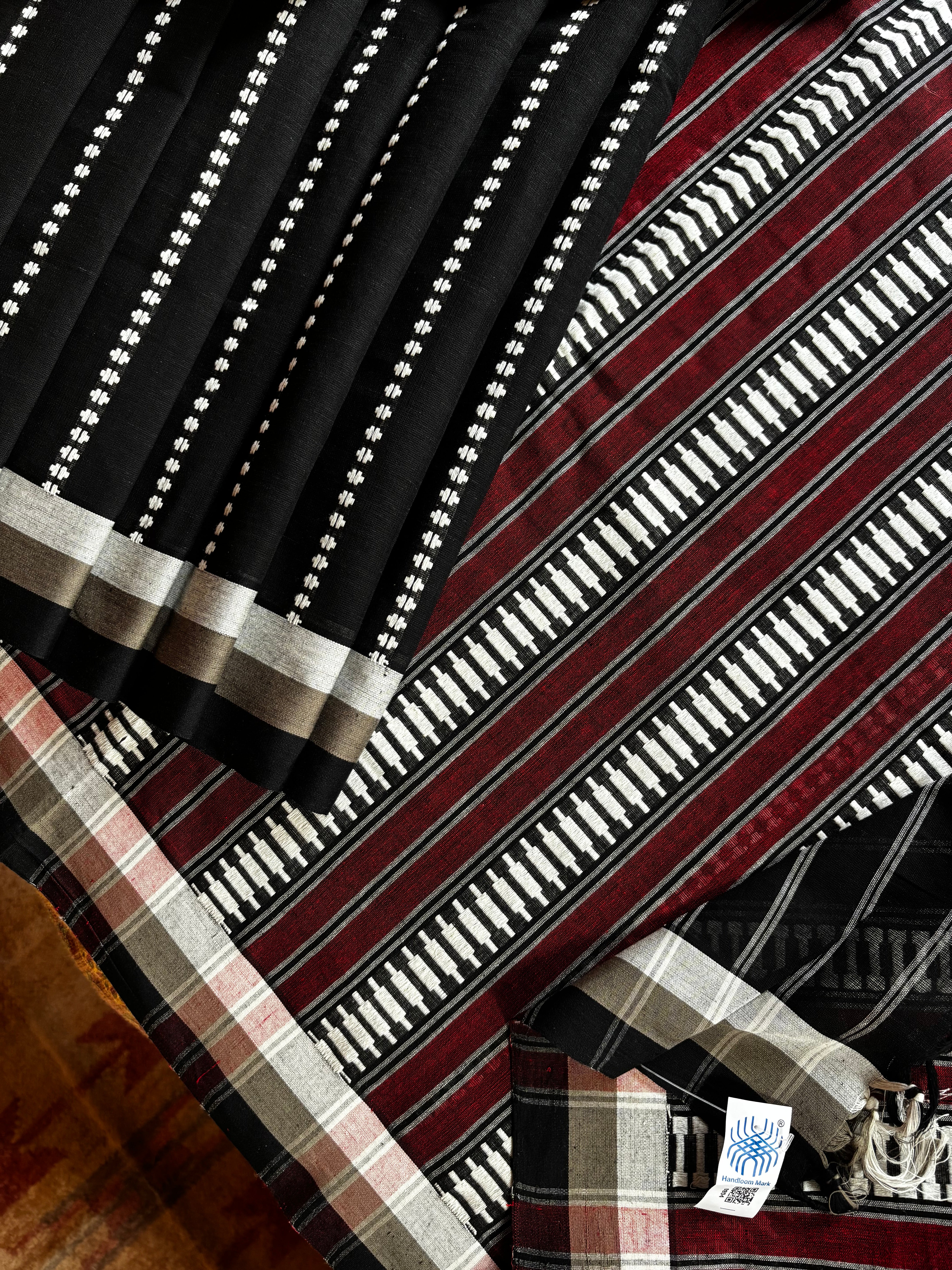 Handwoven Black Begampuri Cotton Saree