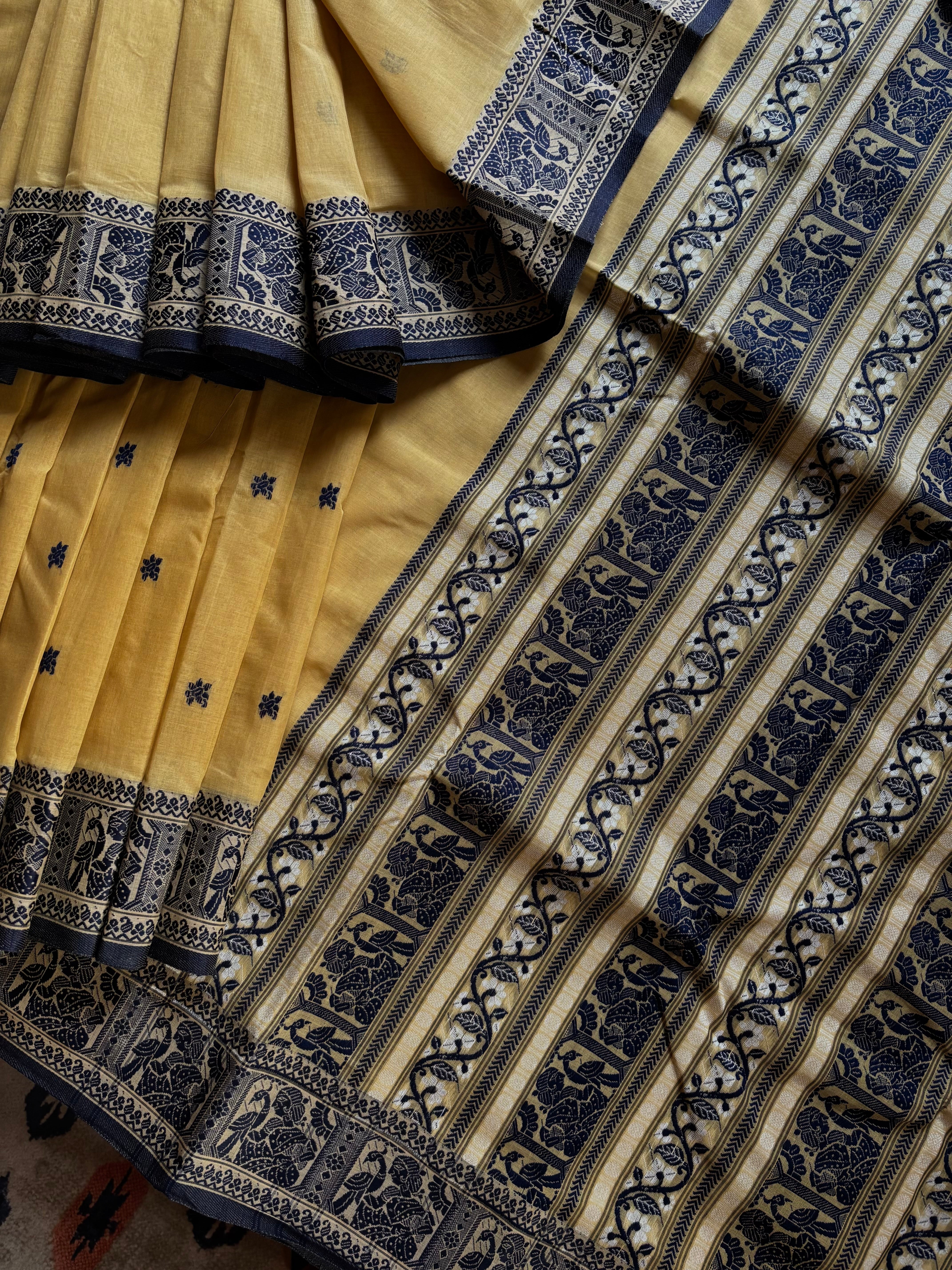 Handwoven Biscuit Beige Colour Cotton Baluchari Saree