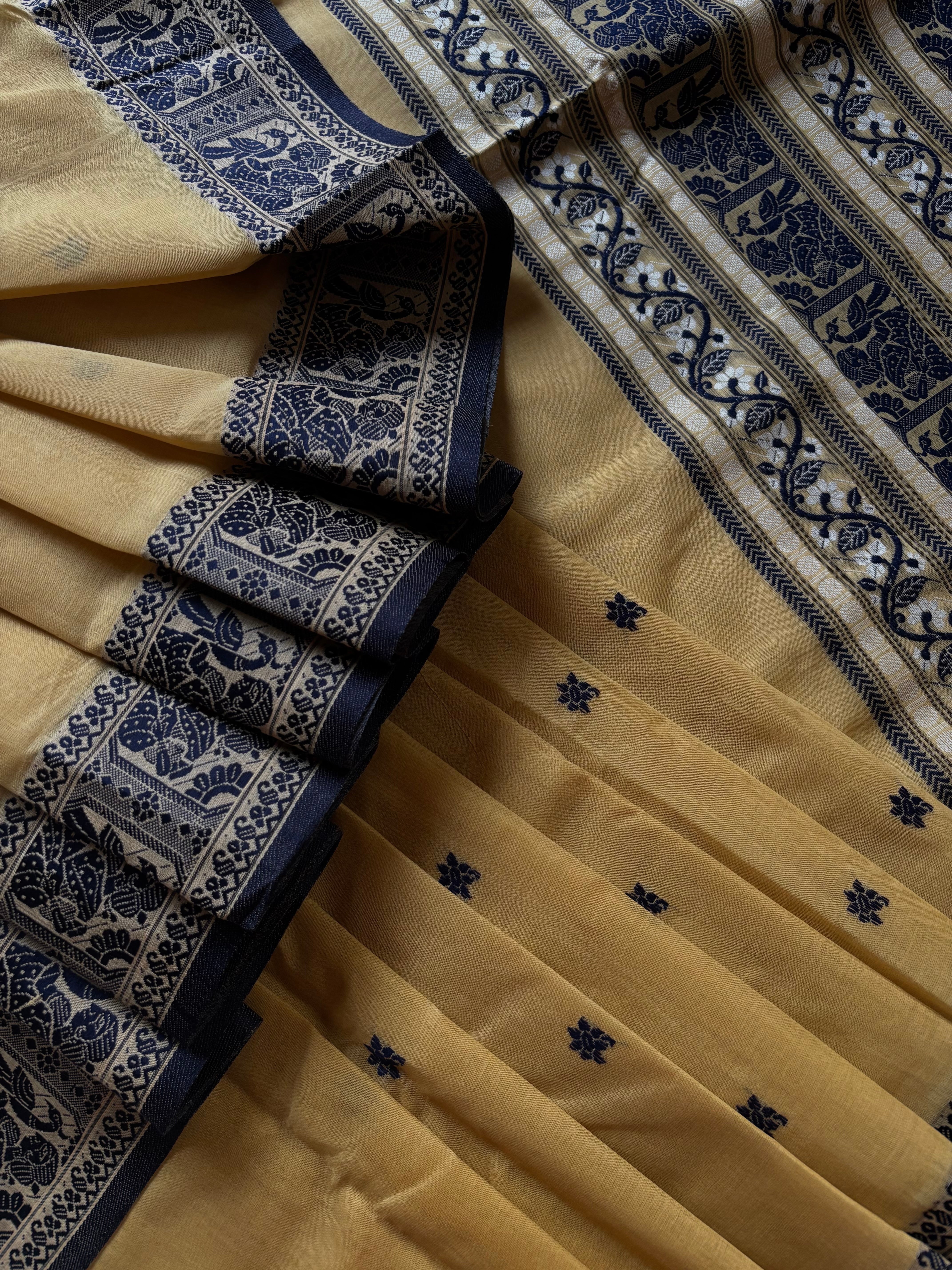 Handwoven Biscuit Beige Colour Cotton Baluchari Saree