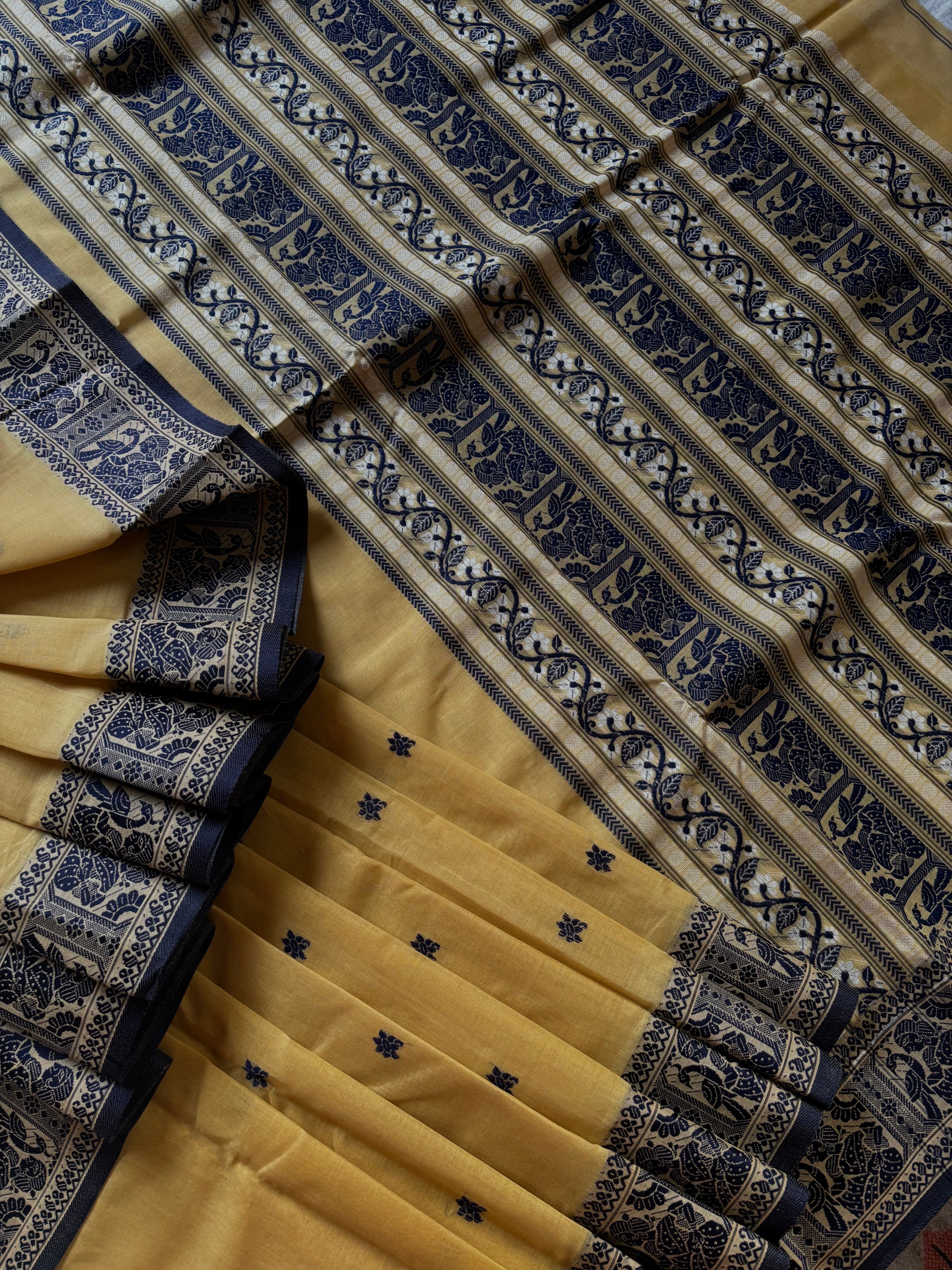 Handwoven Biscuit Beige Colour Cotton Baluchari Saree