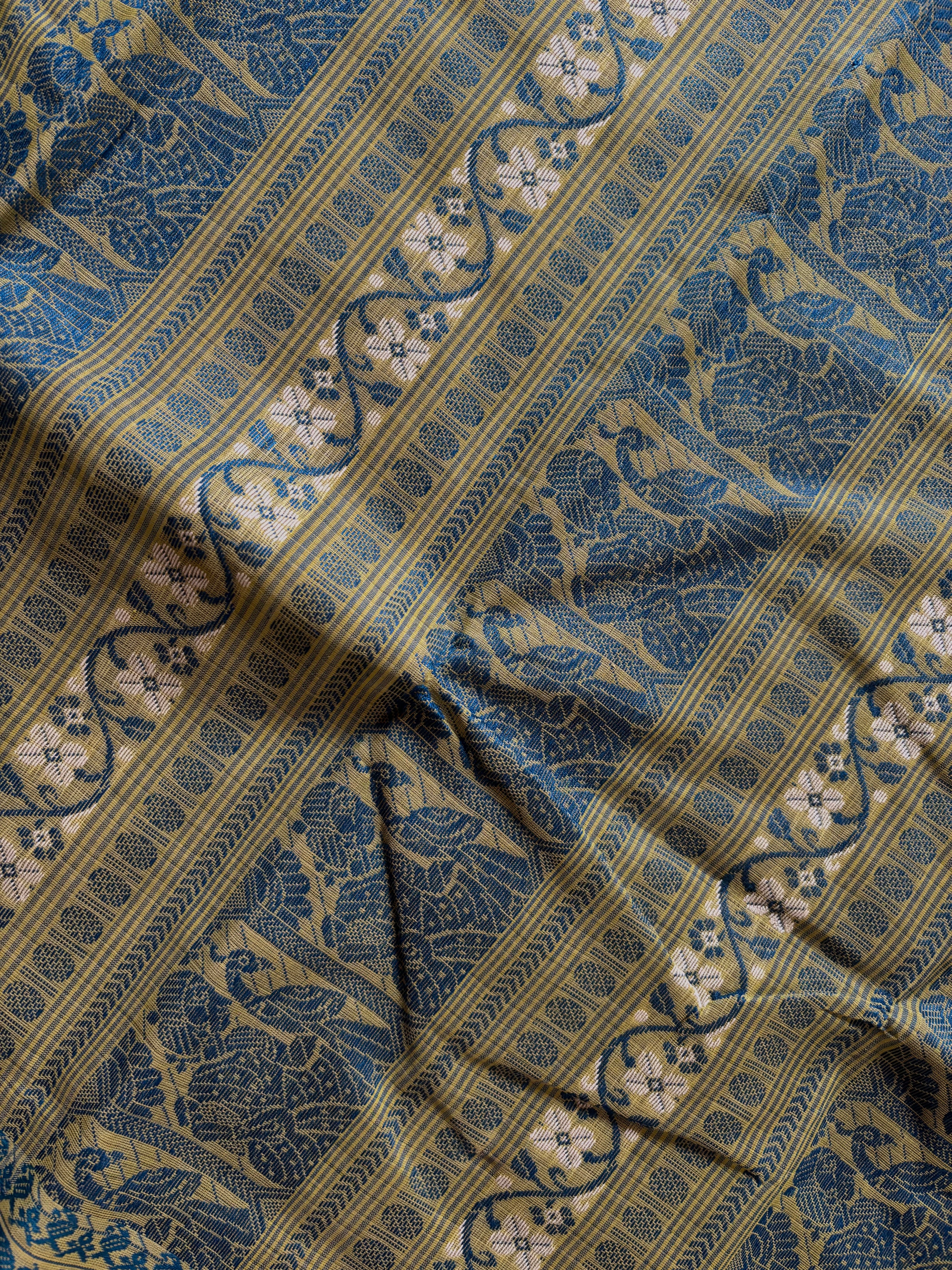 Handwoven Amla Green Colour Cotton Baluchari Saree