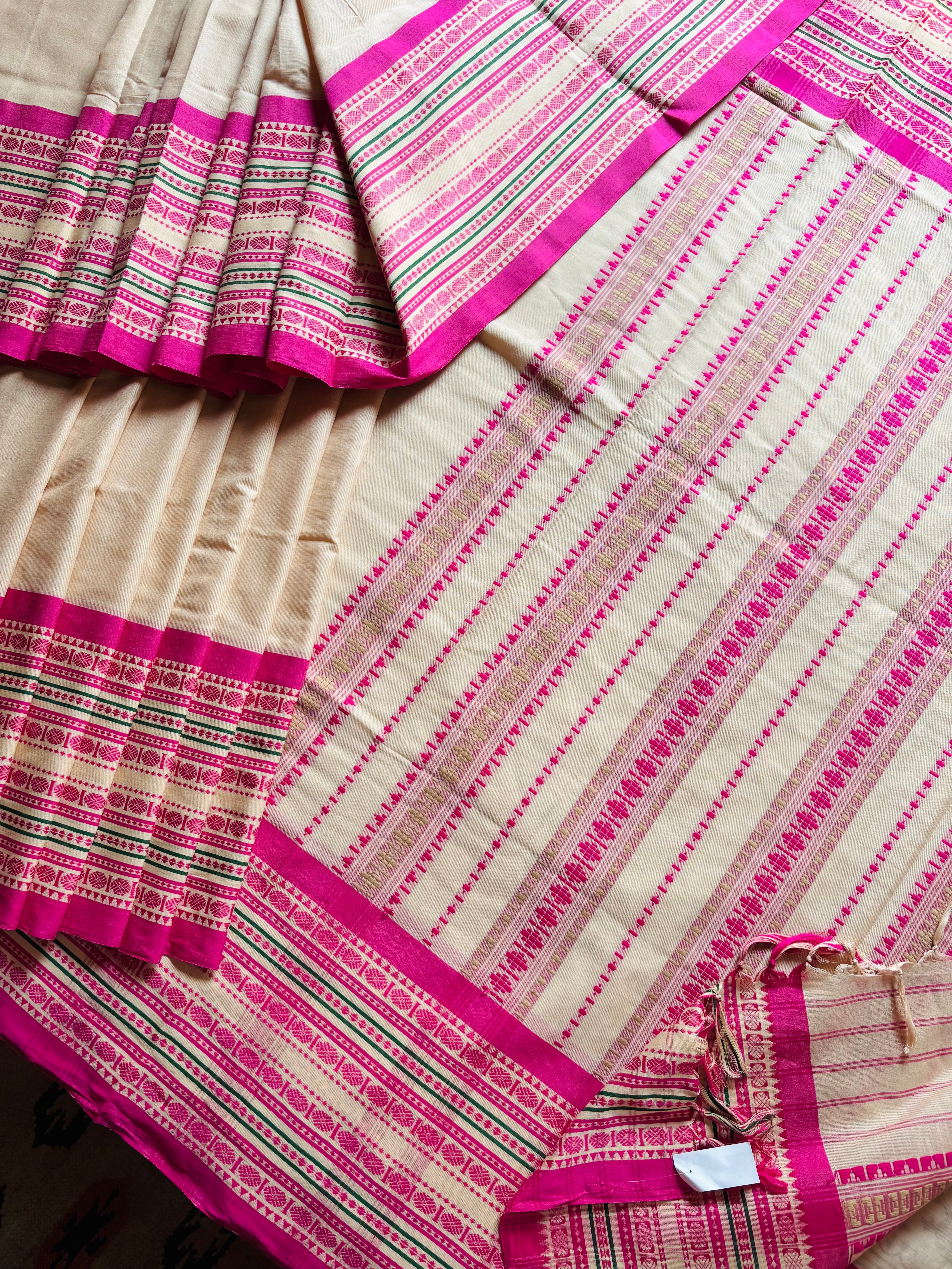 Handwoven Light Tussar Colour Begampuri Cotton Saree