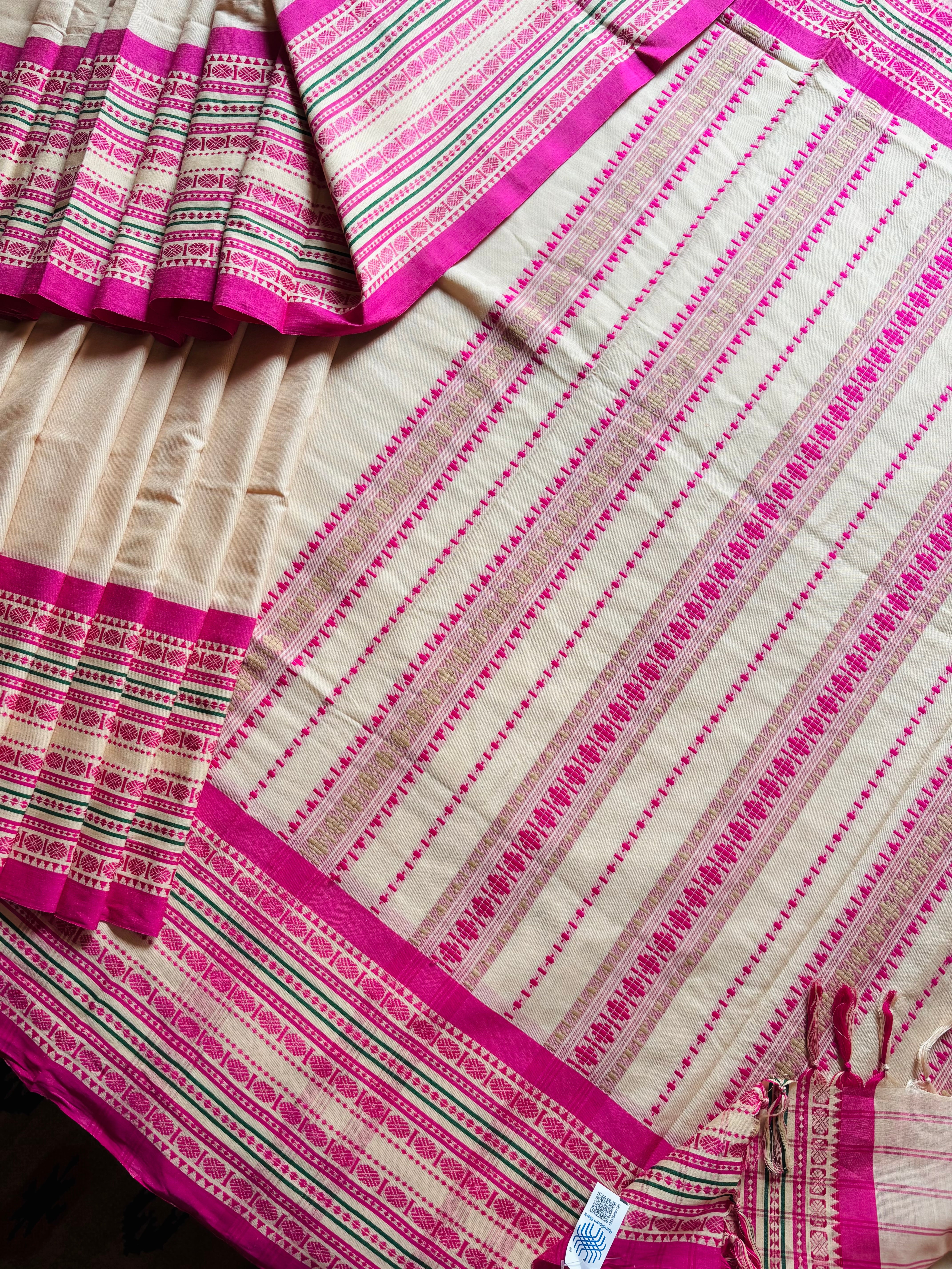 Handwoven Light Tussar Colour Begampuri Cotton Saree