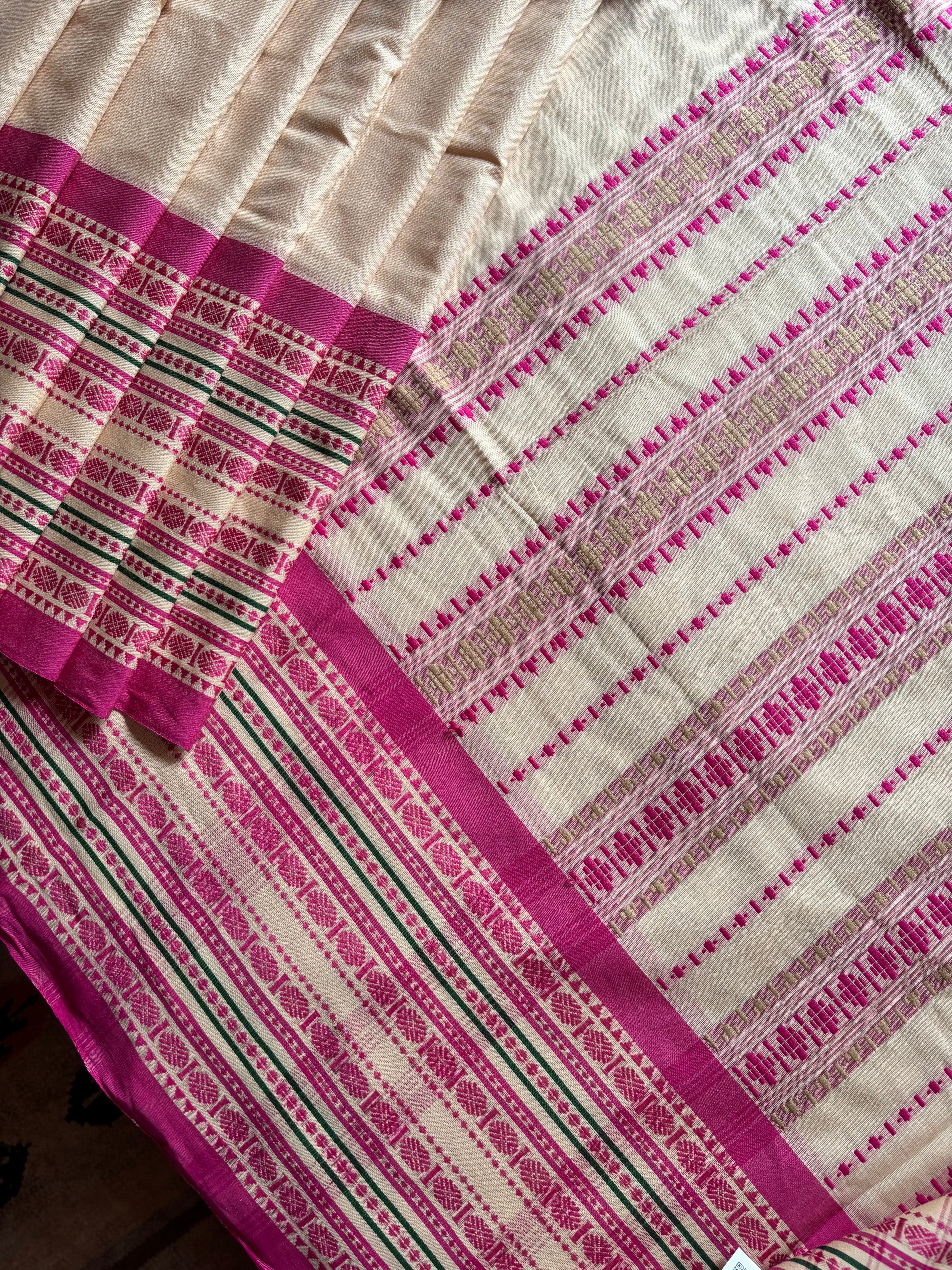 Handwoven Light Tussar Colour Begampuri Cotton Saree