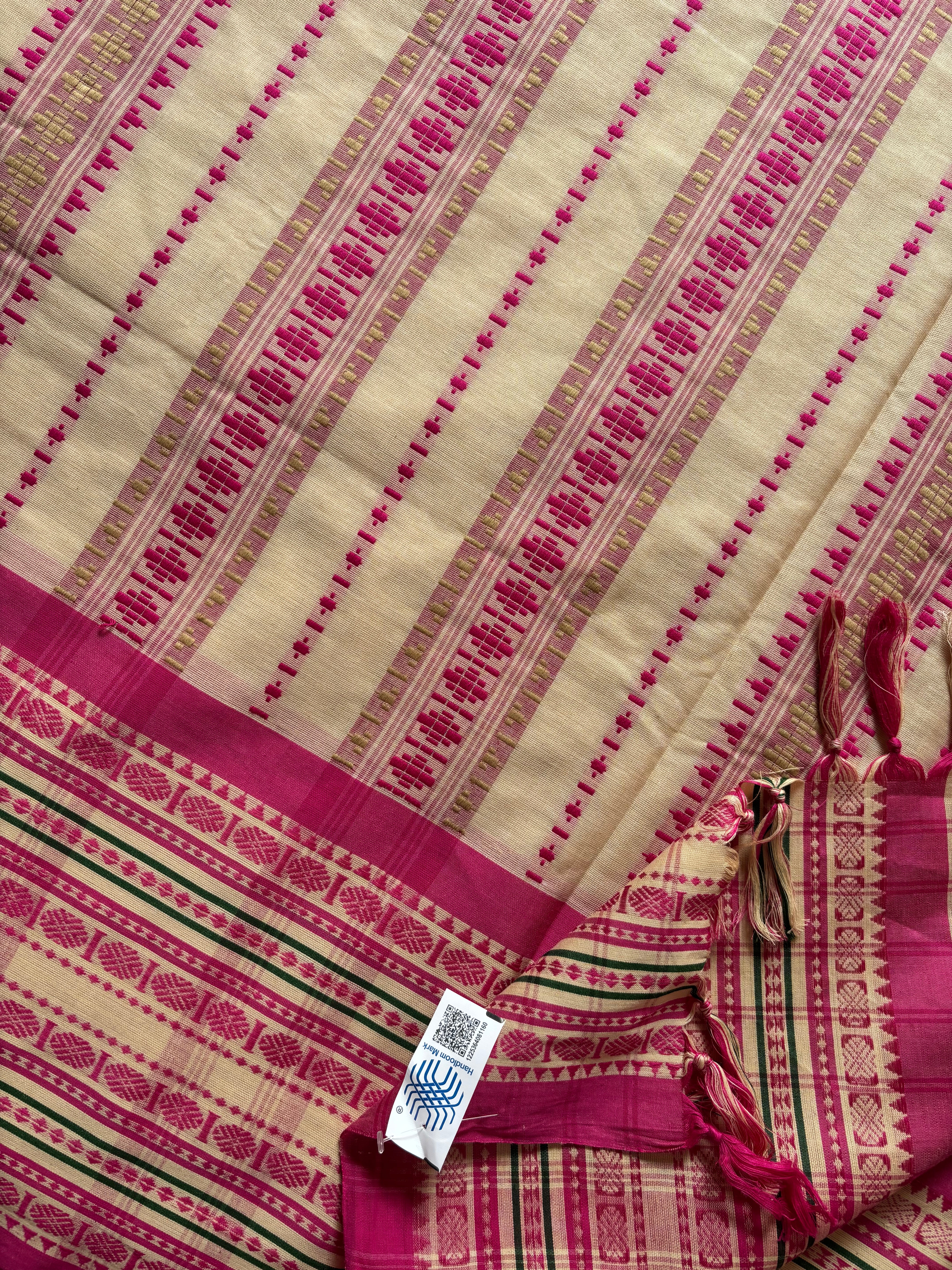 Handwoven Light Tussar Colour Begampuri Cotton Saree