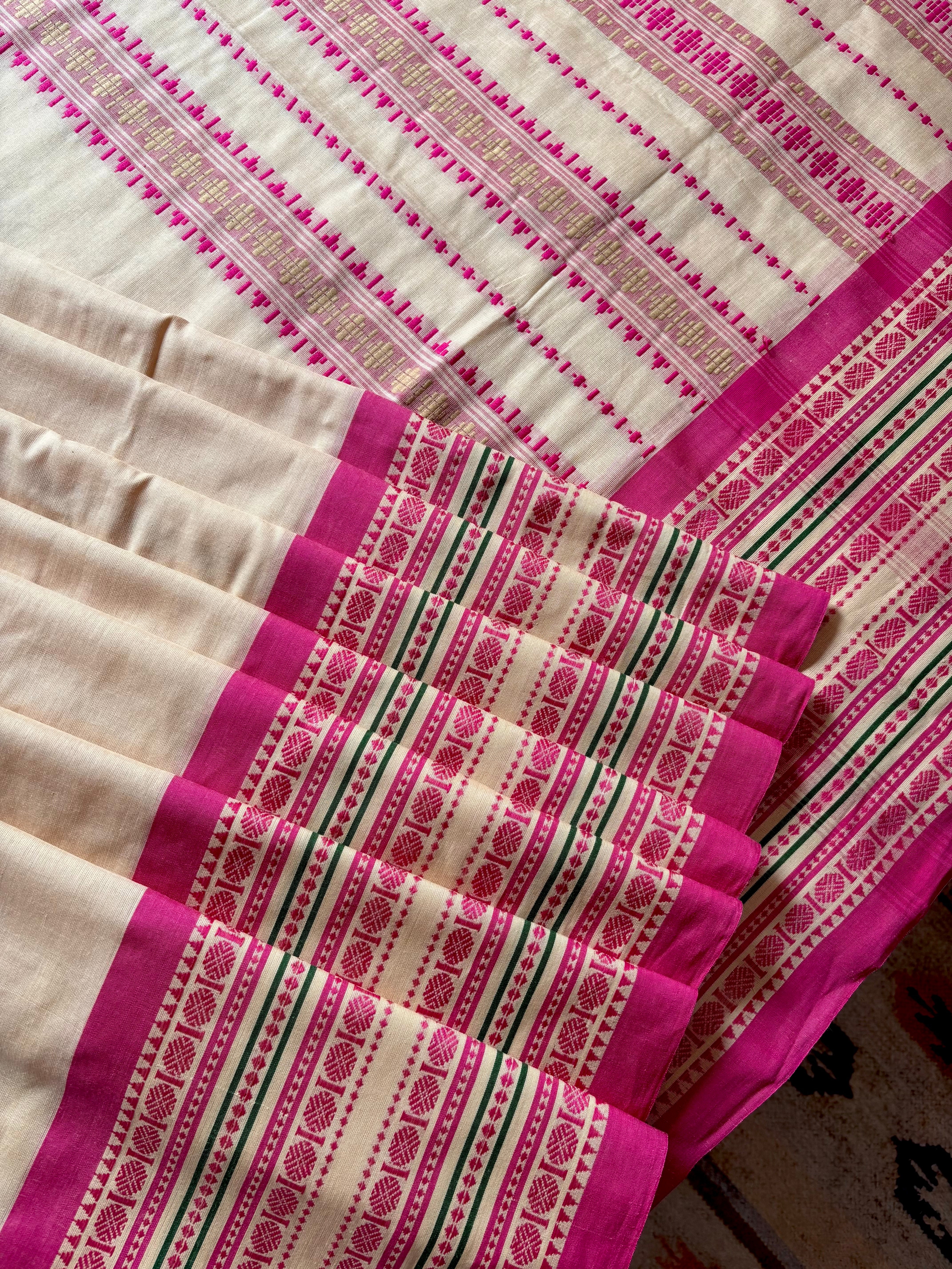 Handwoven Light Tussar Colour Begampuri Cotton Saree