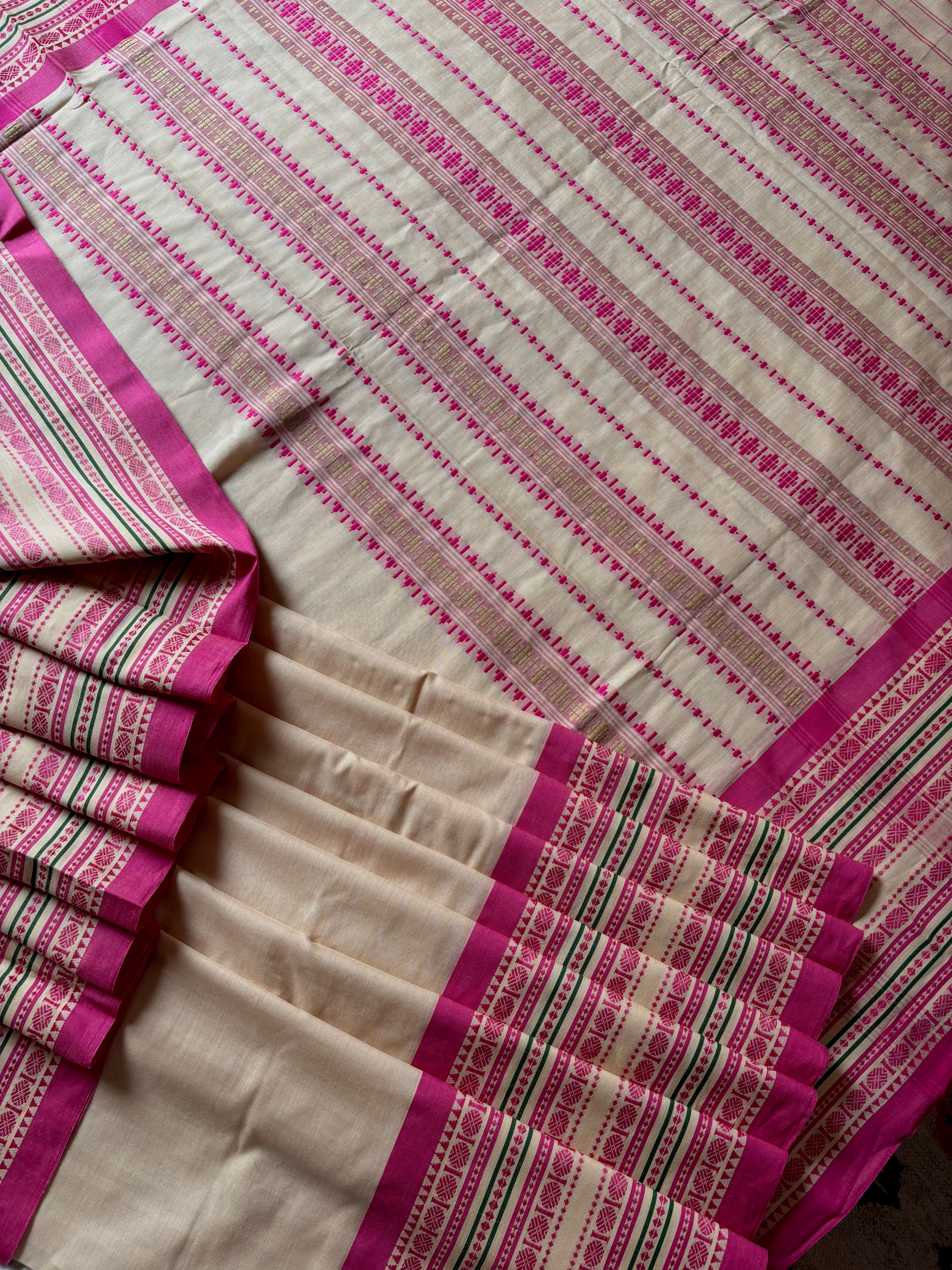 Handwoven Light Tussar Colour Begampuri Cotton Saree