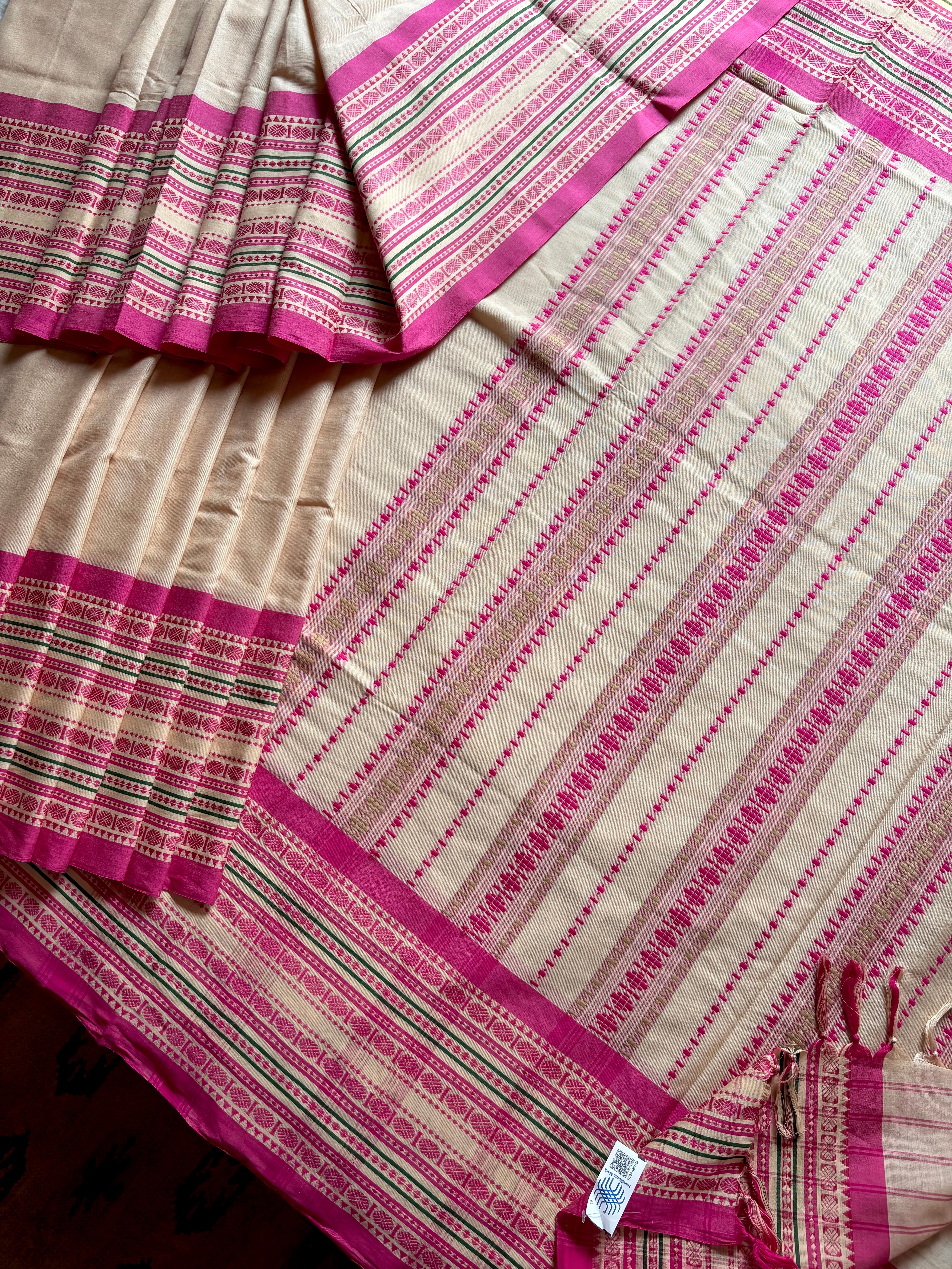 Handwoven Light Tussar Colour Begampuri Cotton Saree