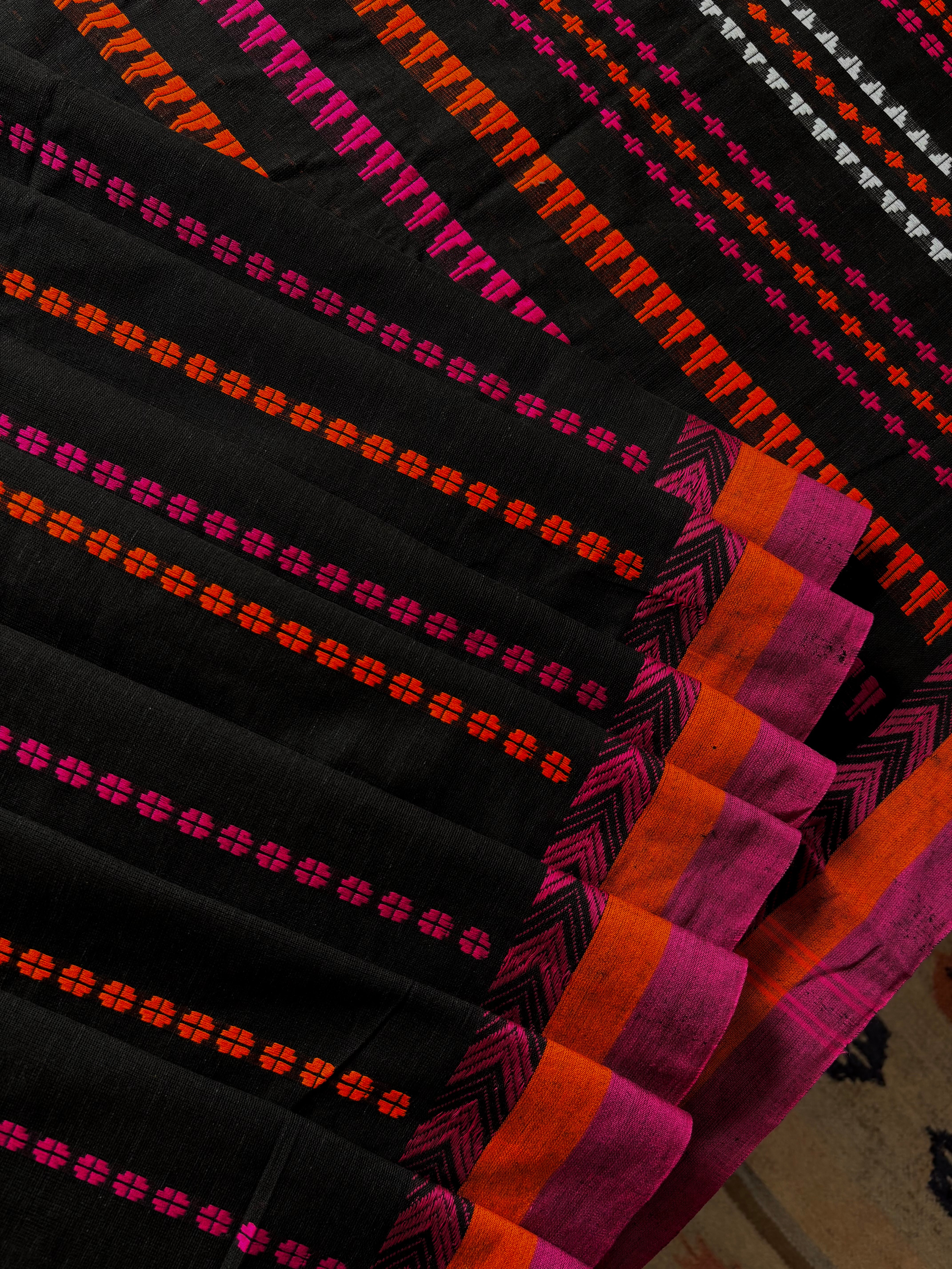 Handwoven Black Colour Begampuri Cotton Saree