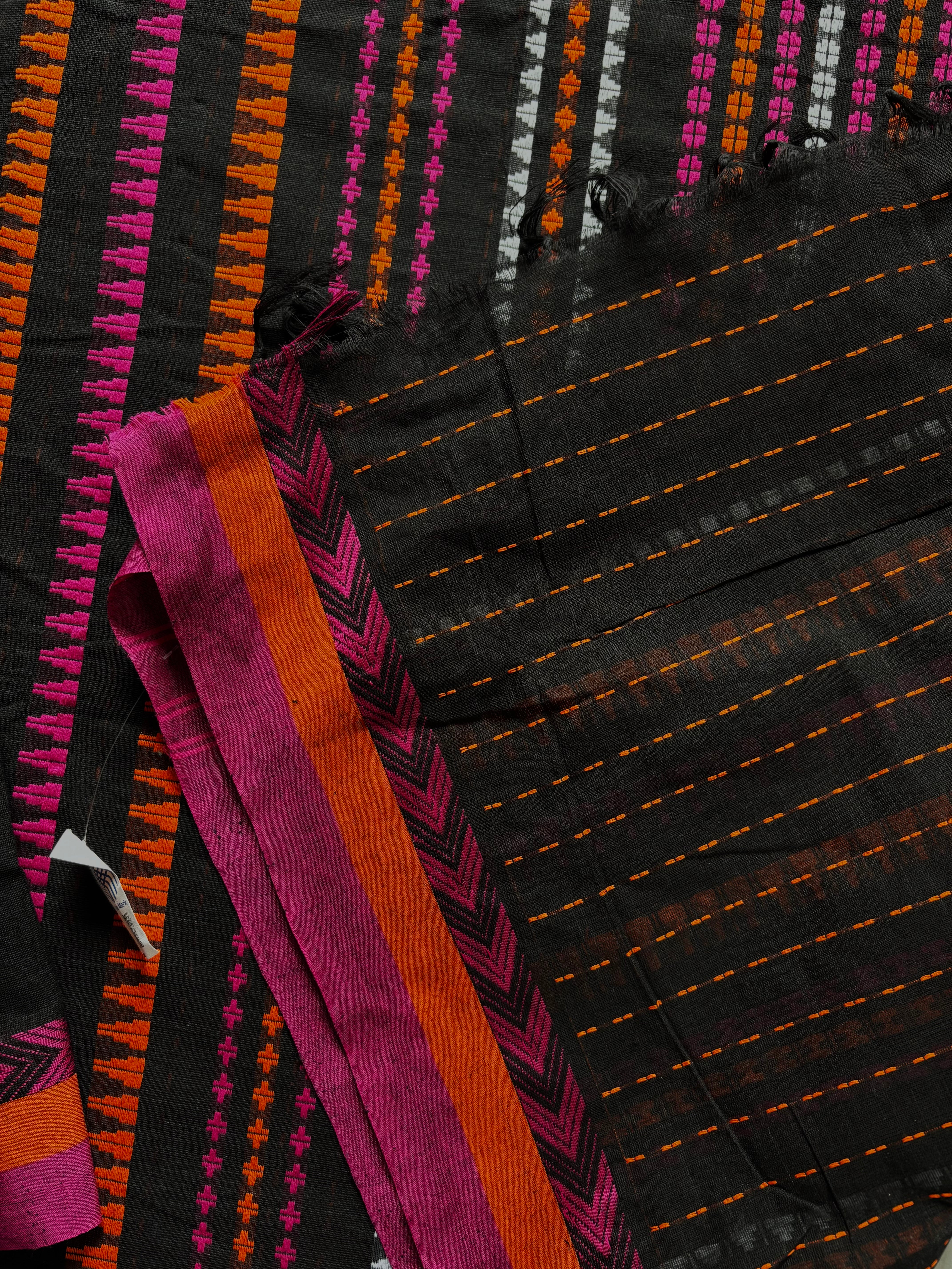 Handwoven Black Colour Begampuri Cotton Saree
