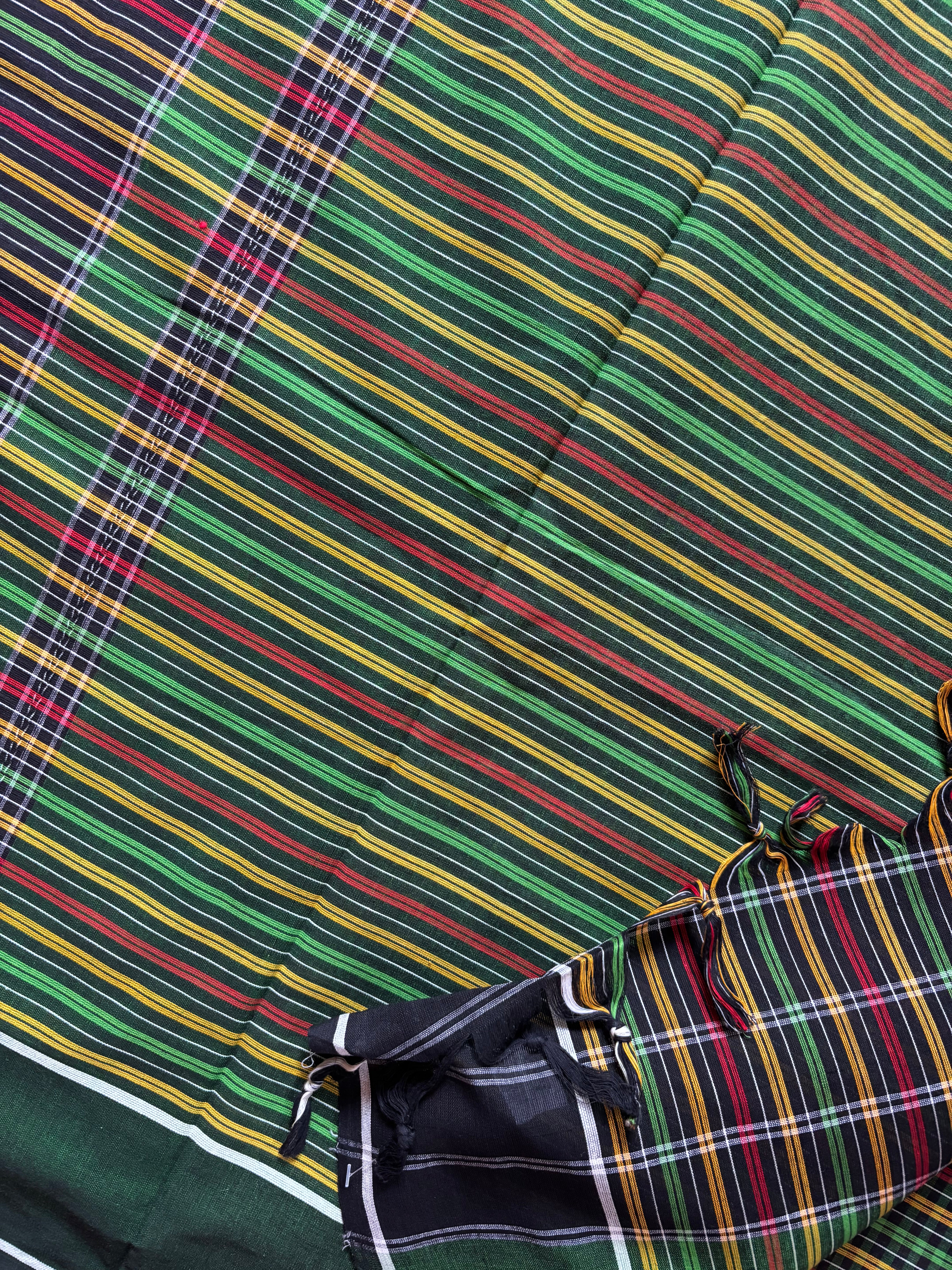 Handwoven Black Multicolour Begampuri Cotton Saree