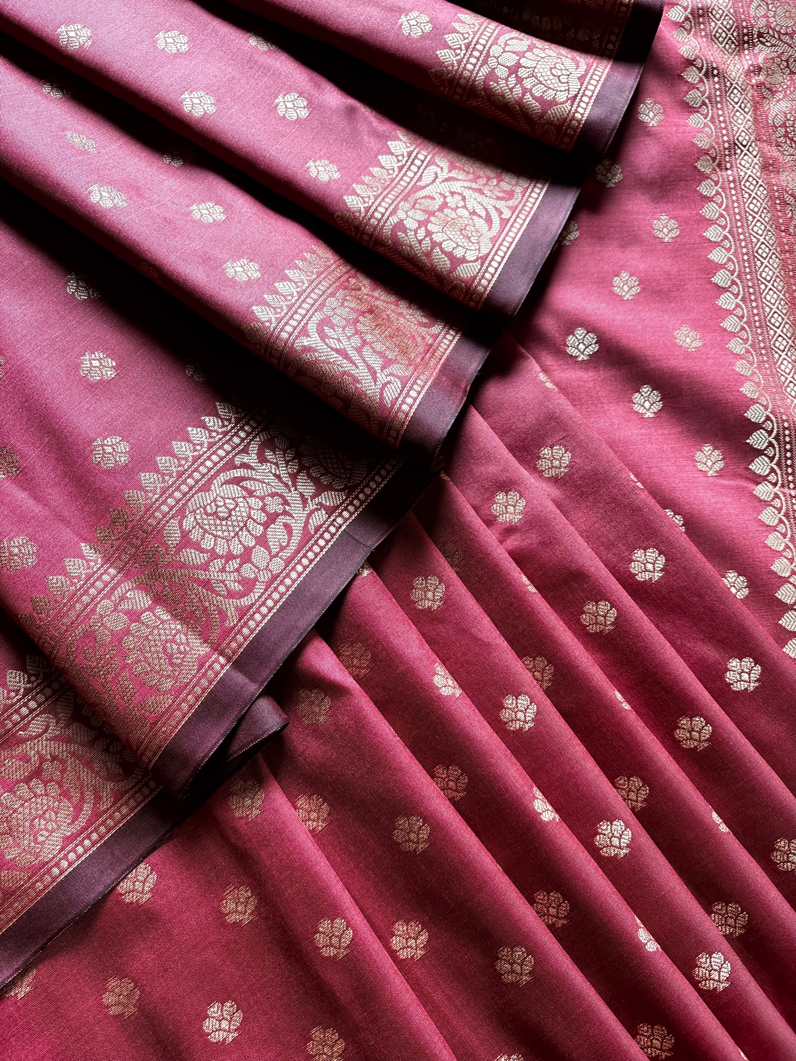 Dusty Pink Shade Semi Katan Saree