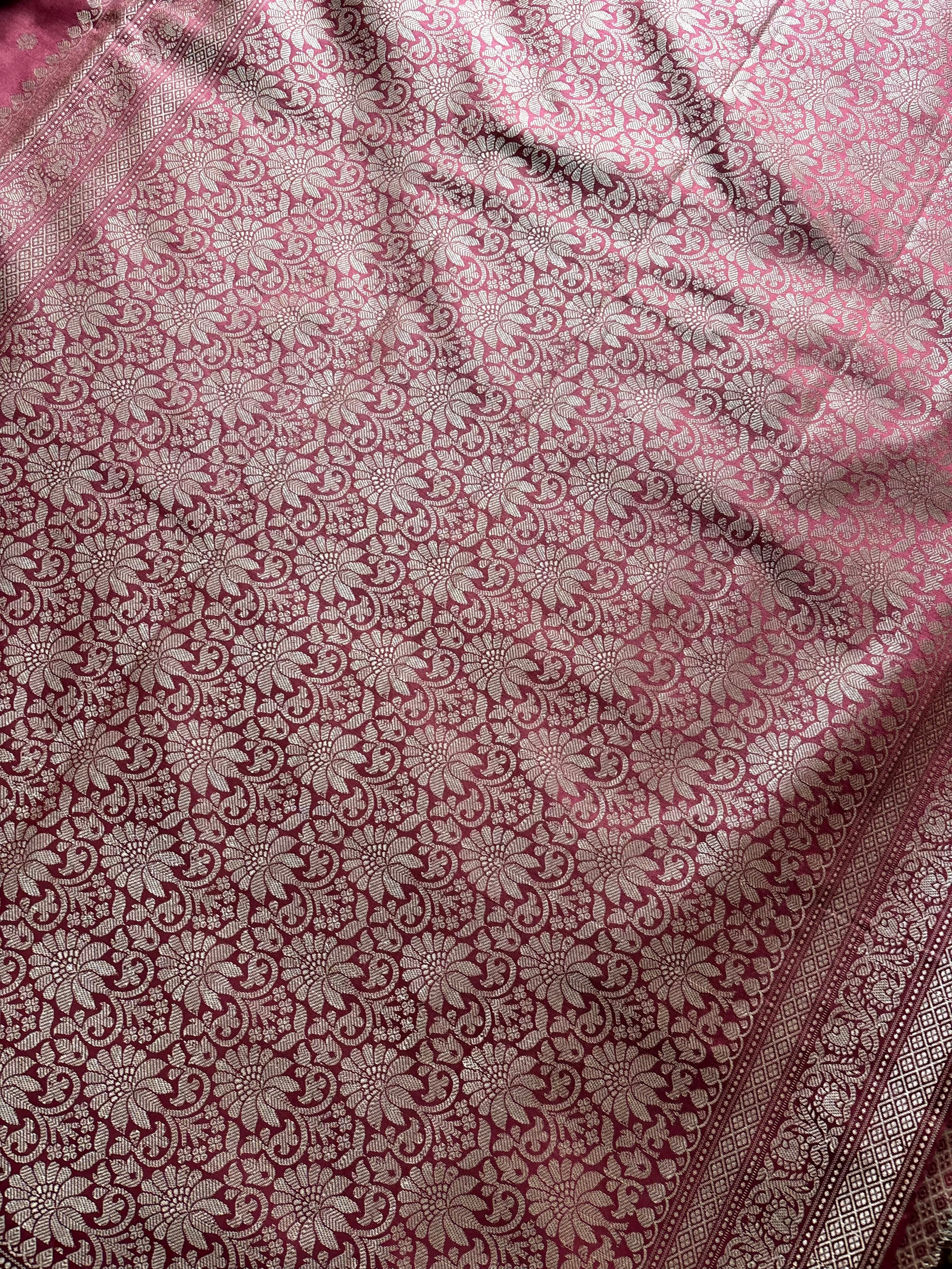Dusty Pink Shade Semi Katan Saree