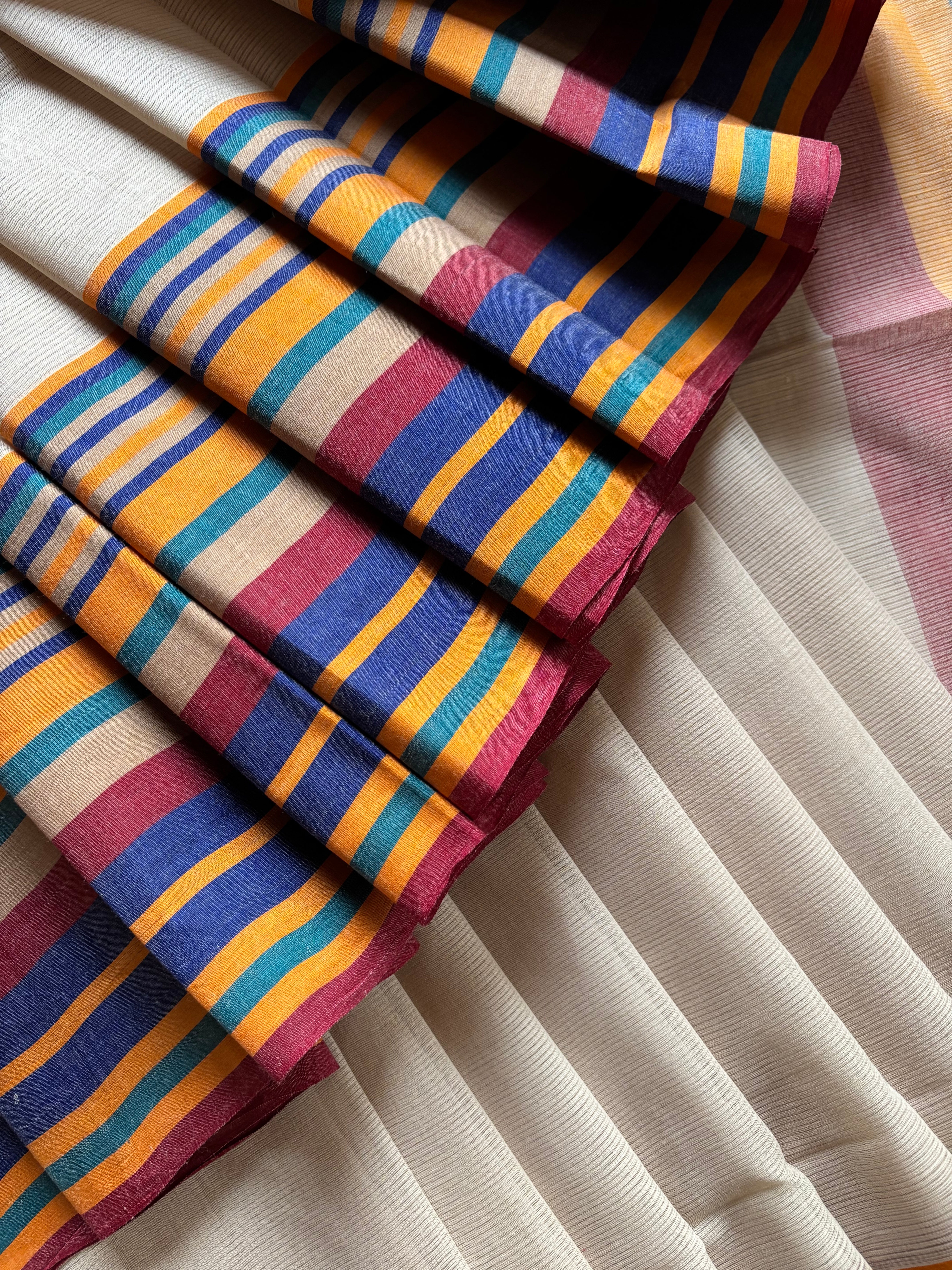 Handwoven Light Beige Colour Phulia Cotton Saree.