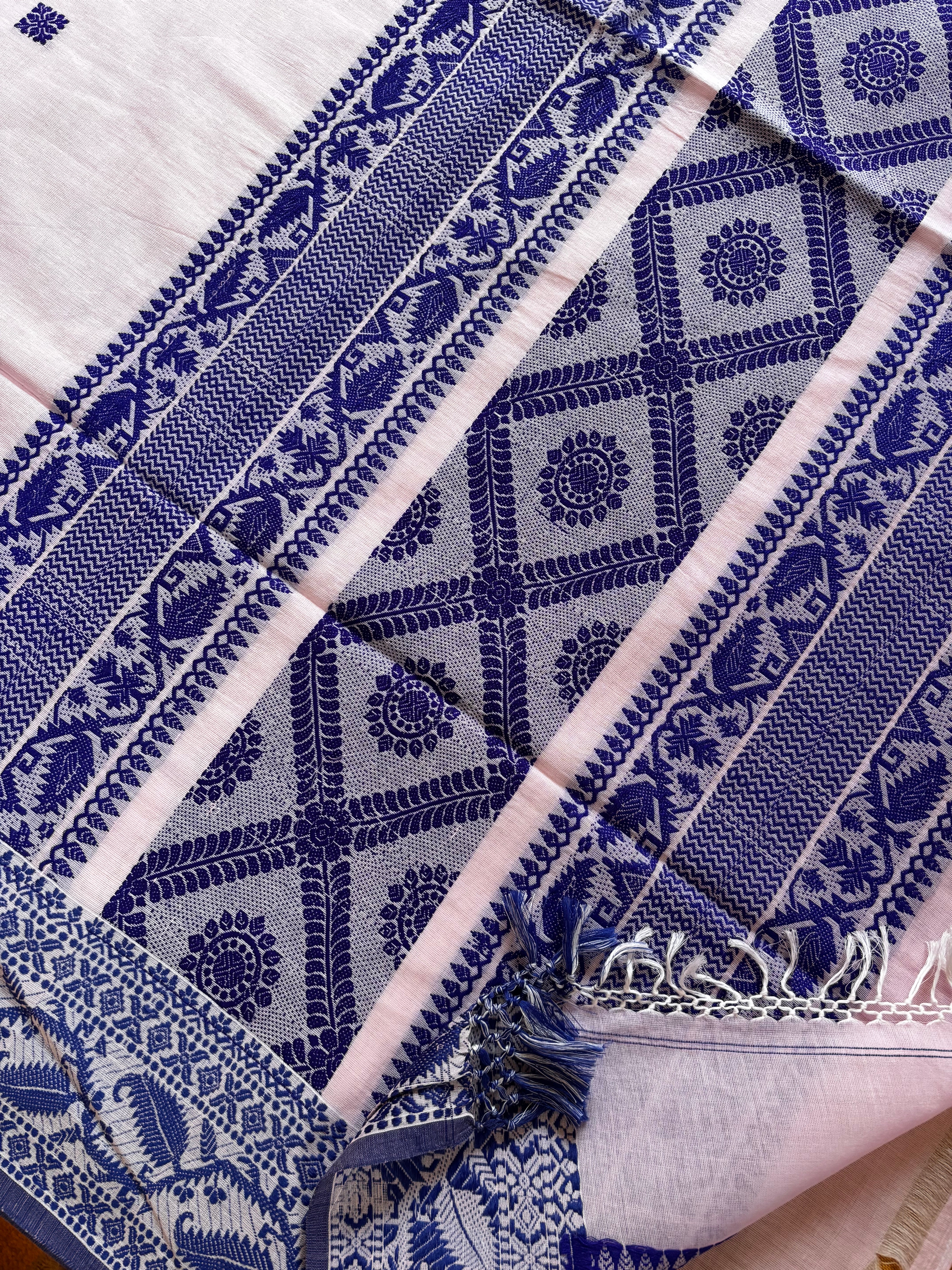 Handwoven Baby Pink Colour Phulia Cotton Saree