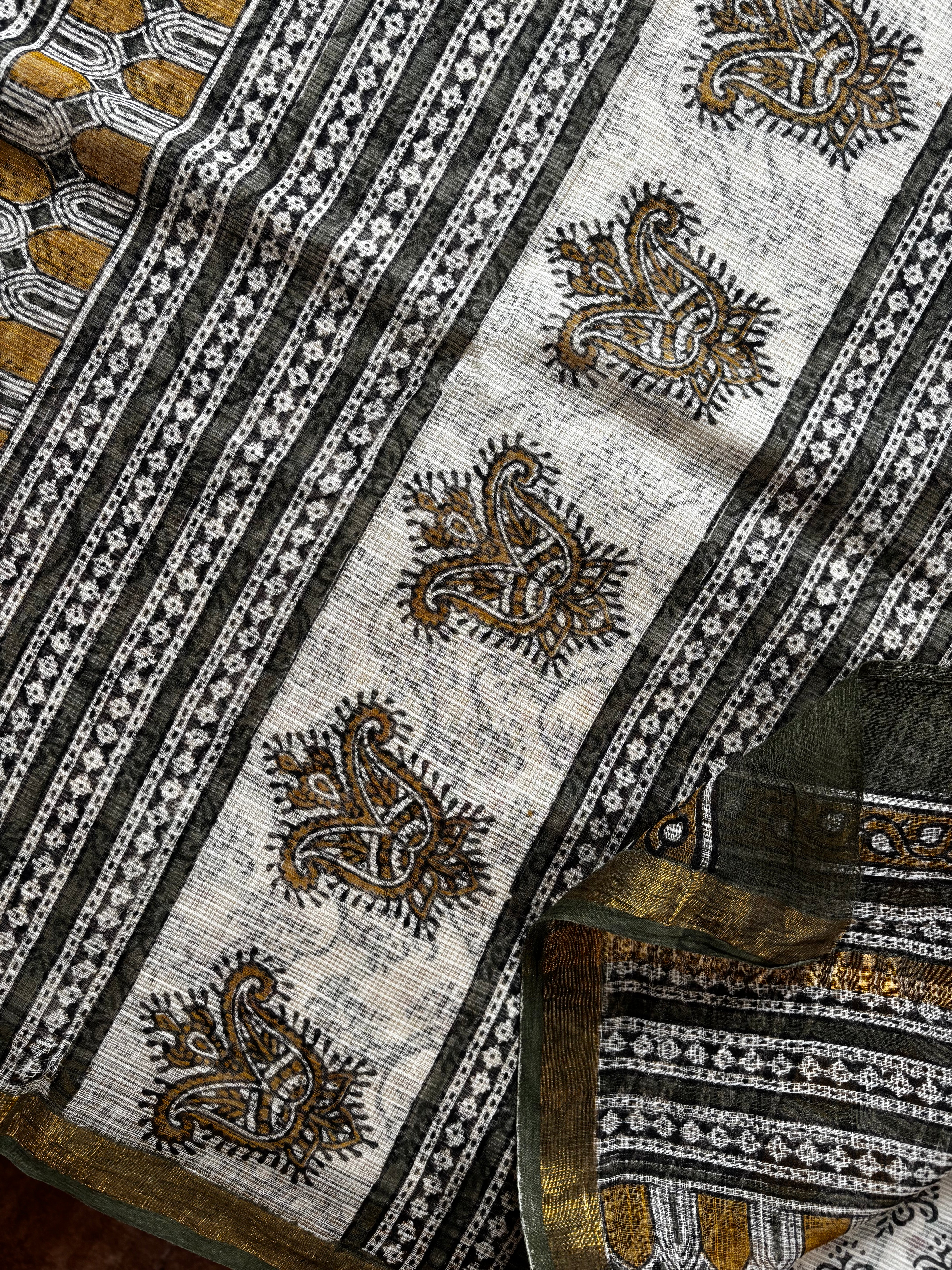 Hand Block Printed Kota Doria Saree