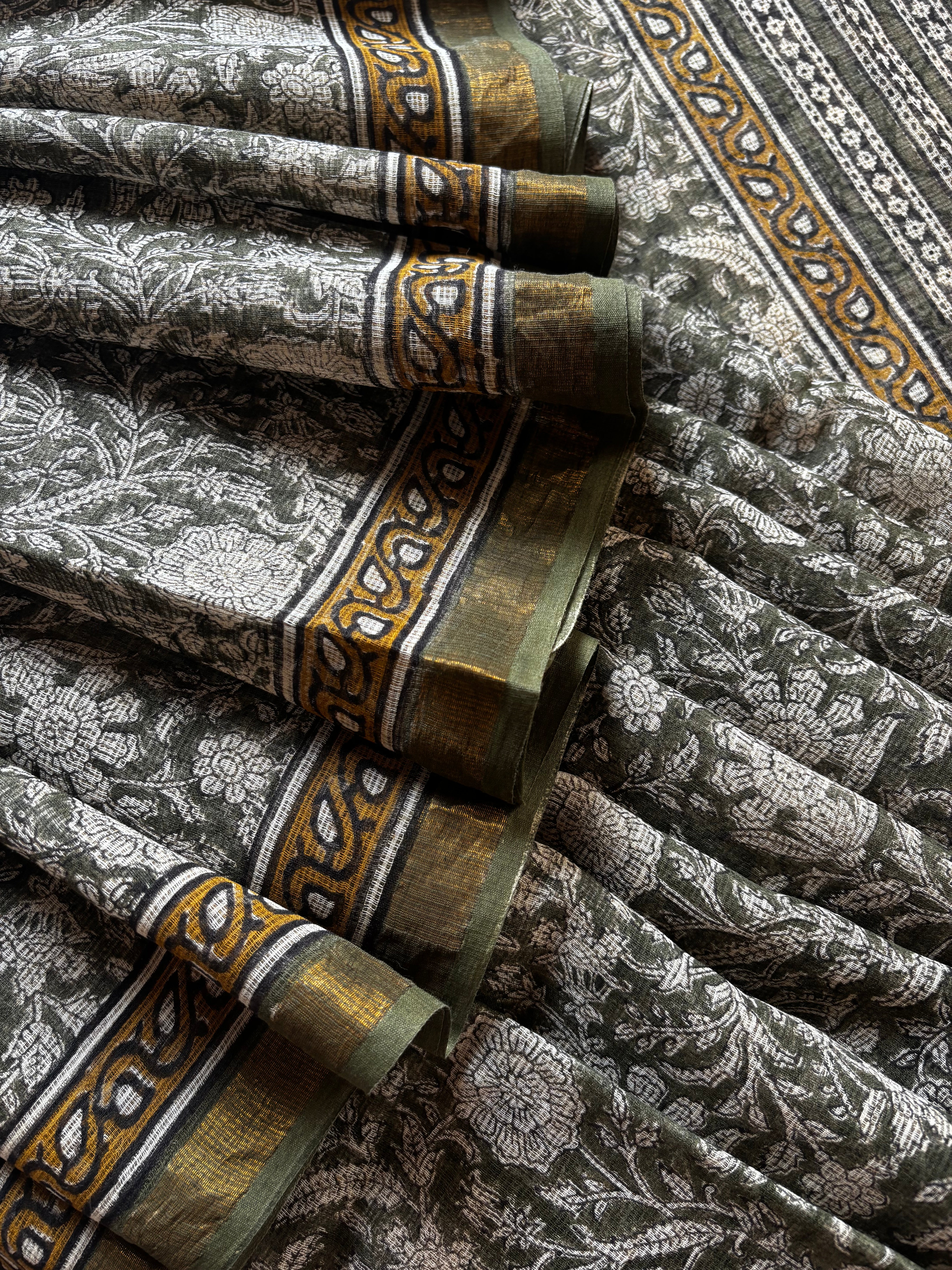 Hand Block Printed Kota Doria Saree