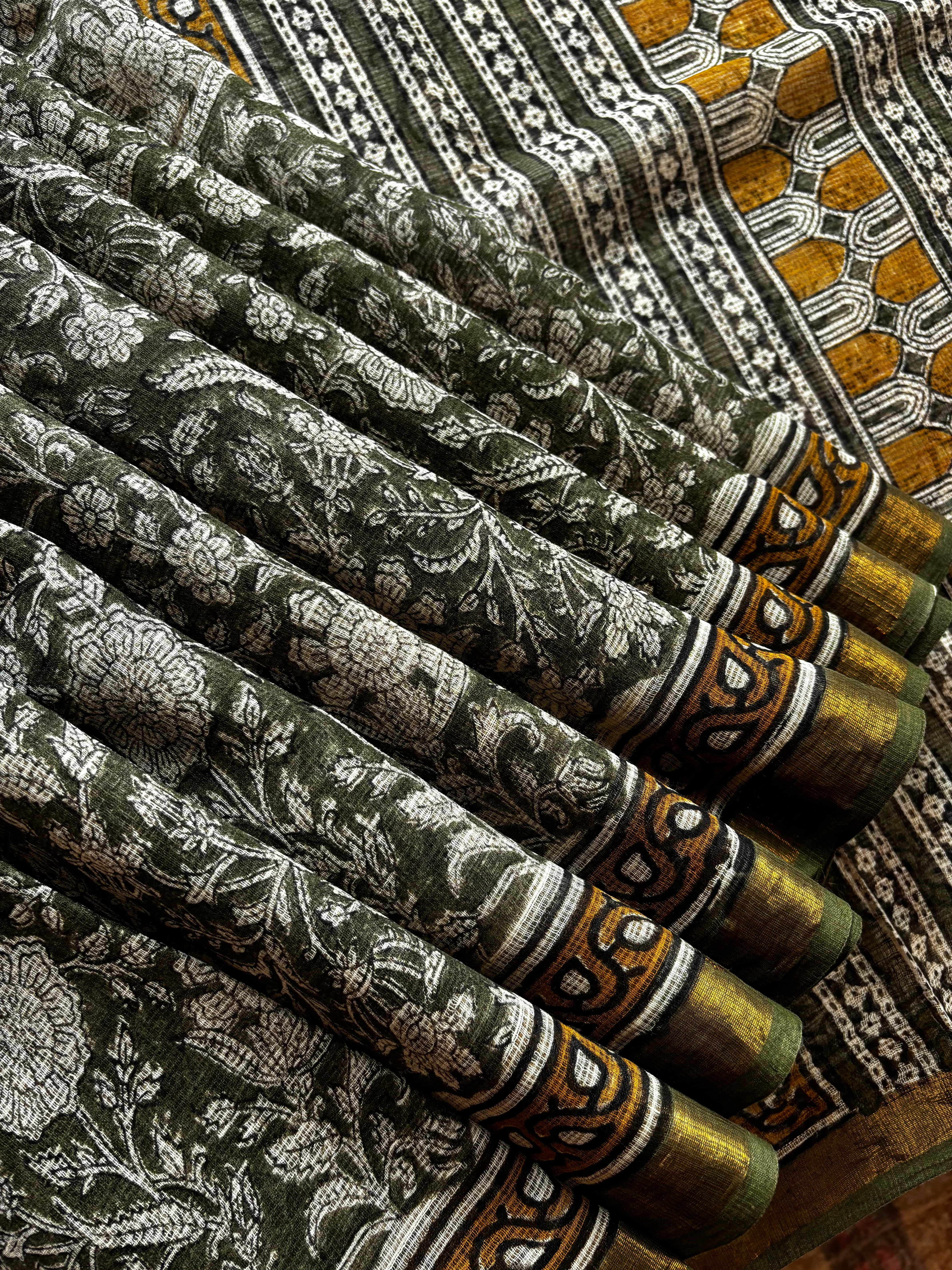 Hand Block Printed Kota Doria Saree